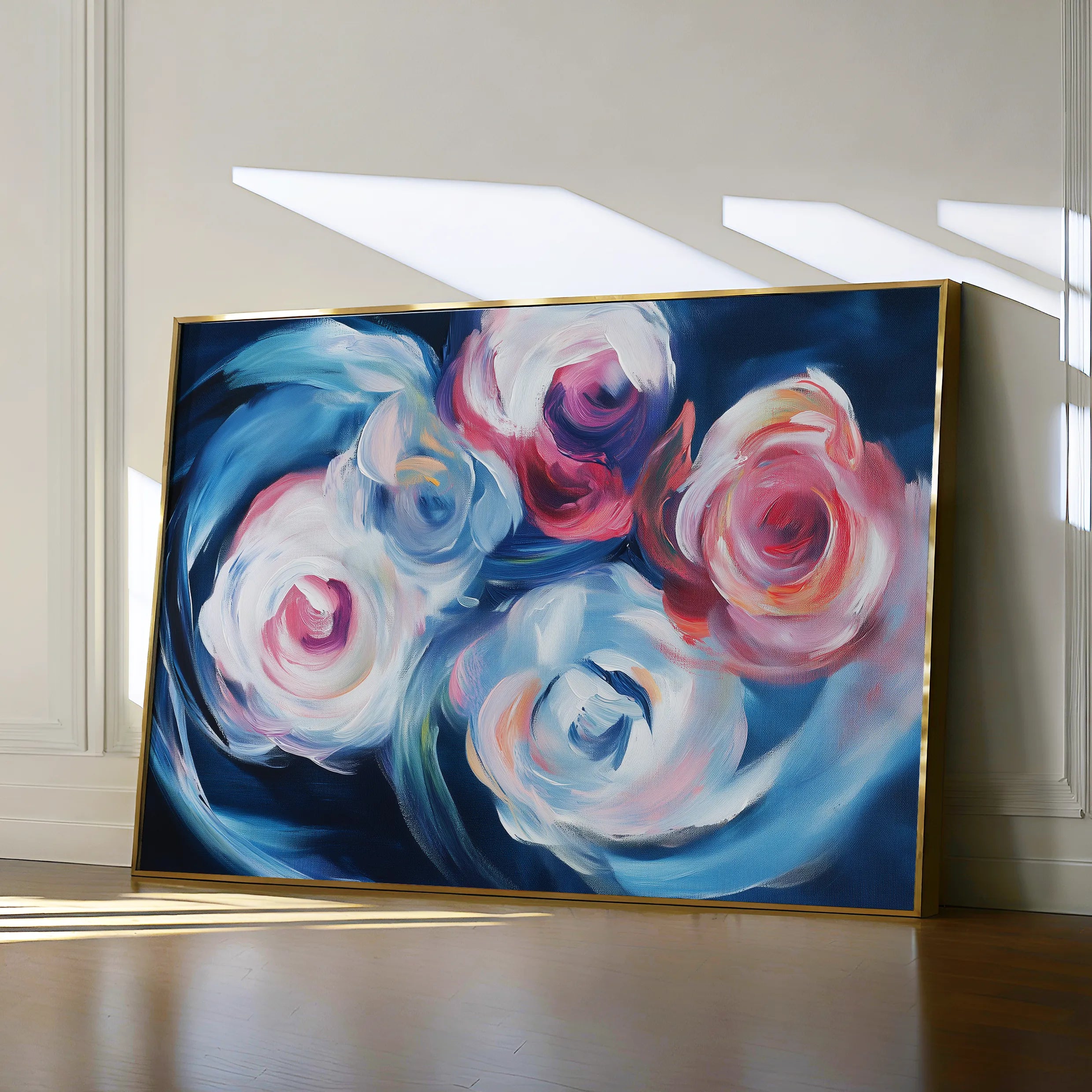 Floral 1106 Canvas Art 18" x 24" / 45 x 60 cm / Black