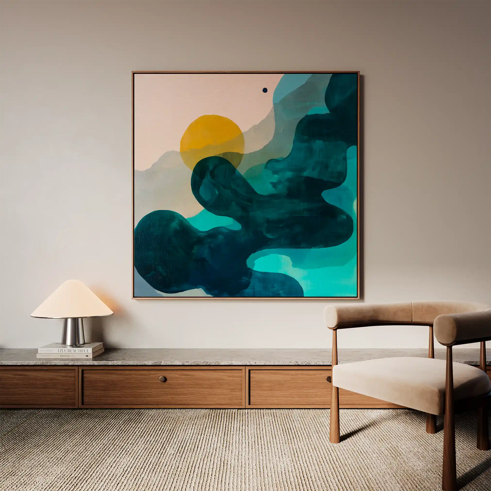 Abstract 1107 Canvas Art 60 x 60 cm / Black