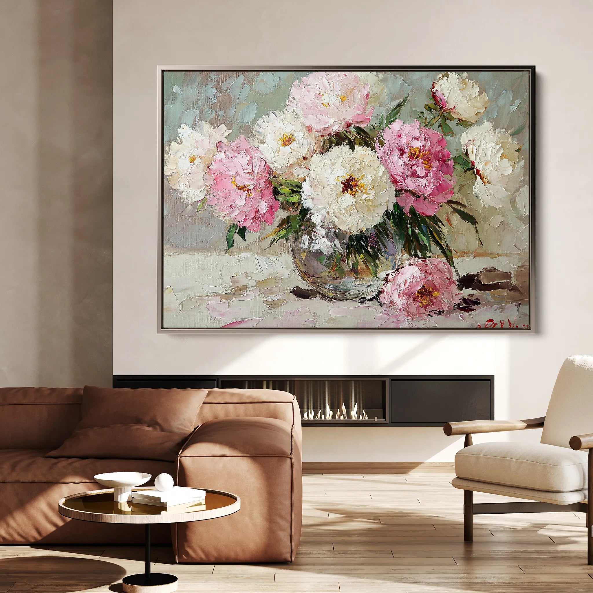Floral 1107 Canvas Art 18" x 24" / 45 x 60 cm / Black