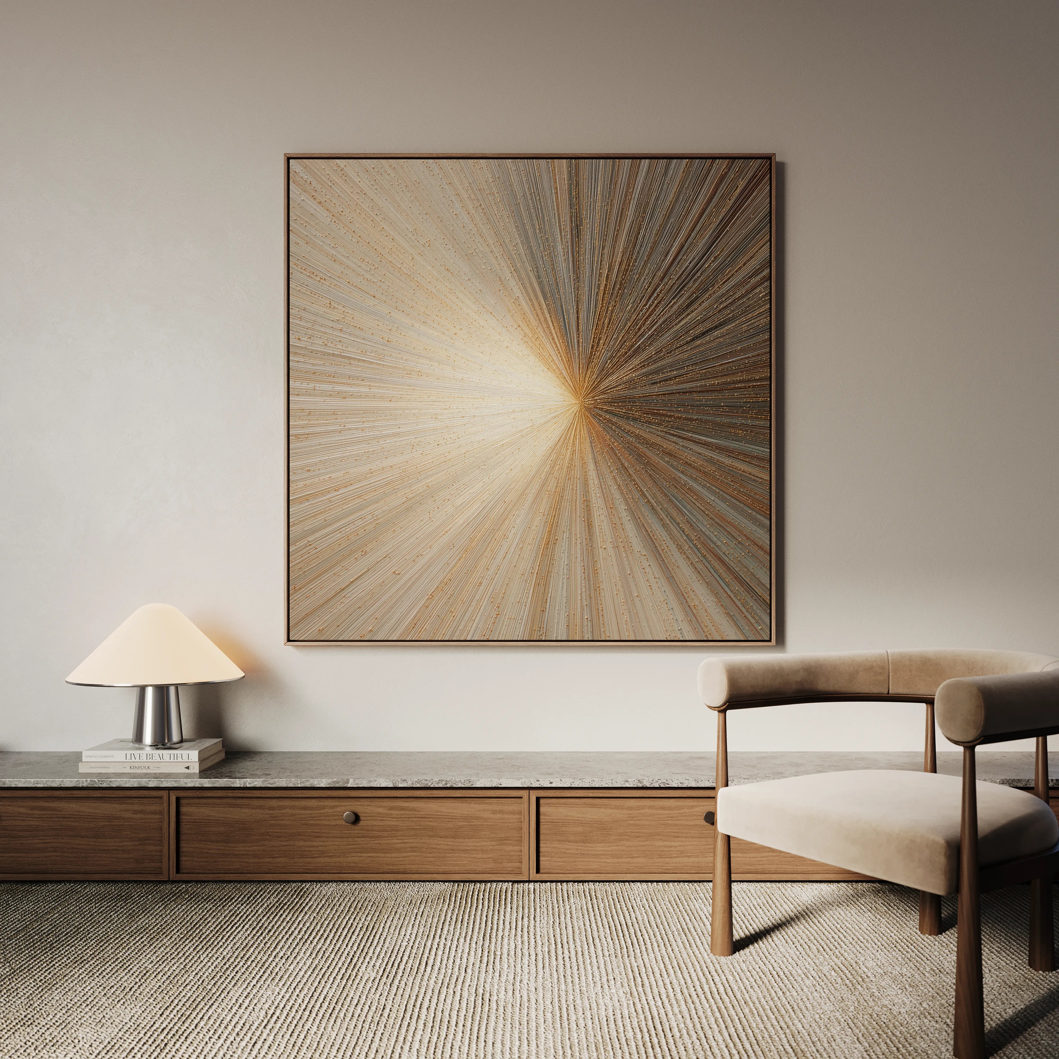 Abstract 1108 Canvas Art 16" x 16" / 40 x 40 cm / Black