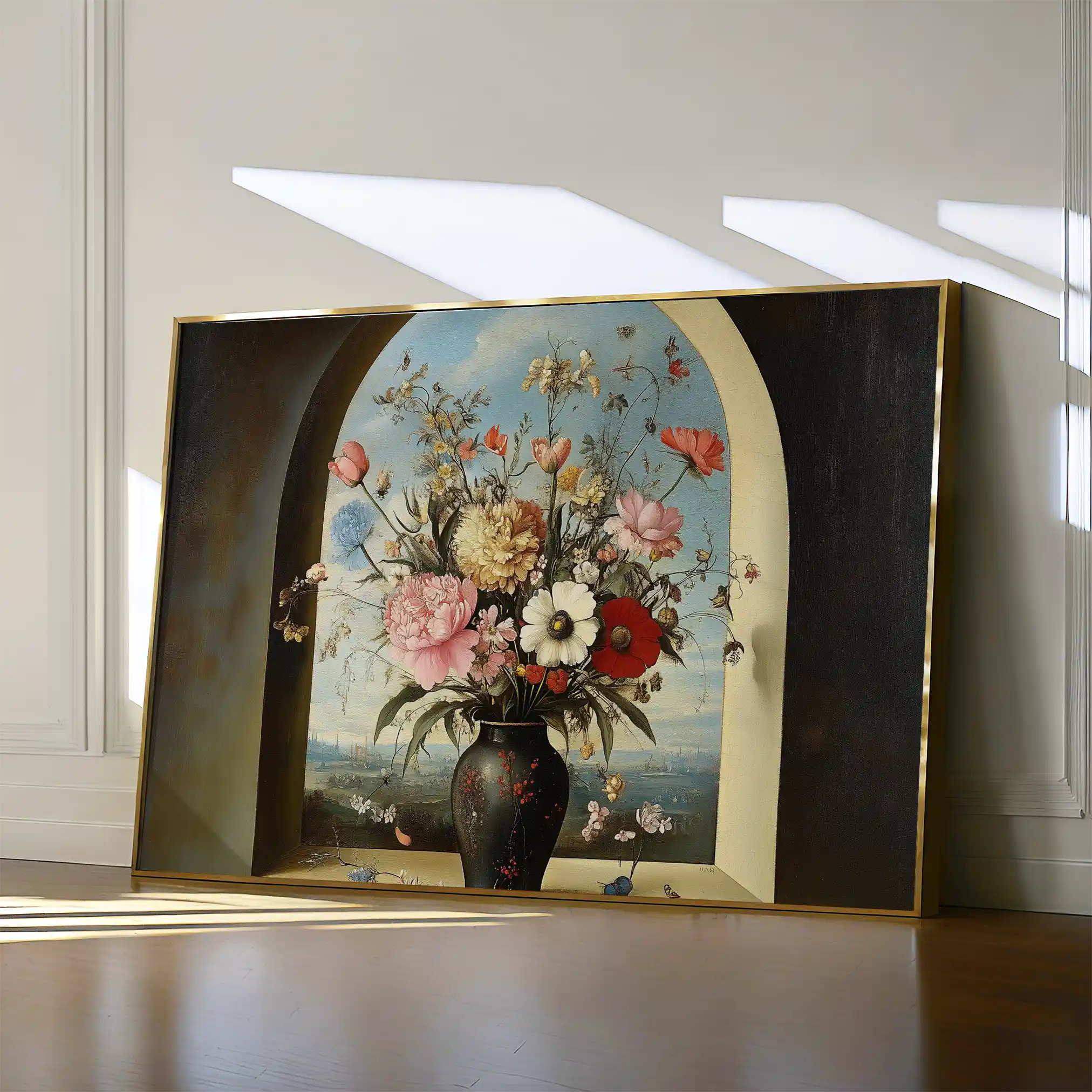 Floral 1108 Canvas Art 60 x 40 cm / Black