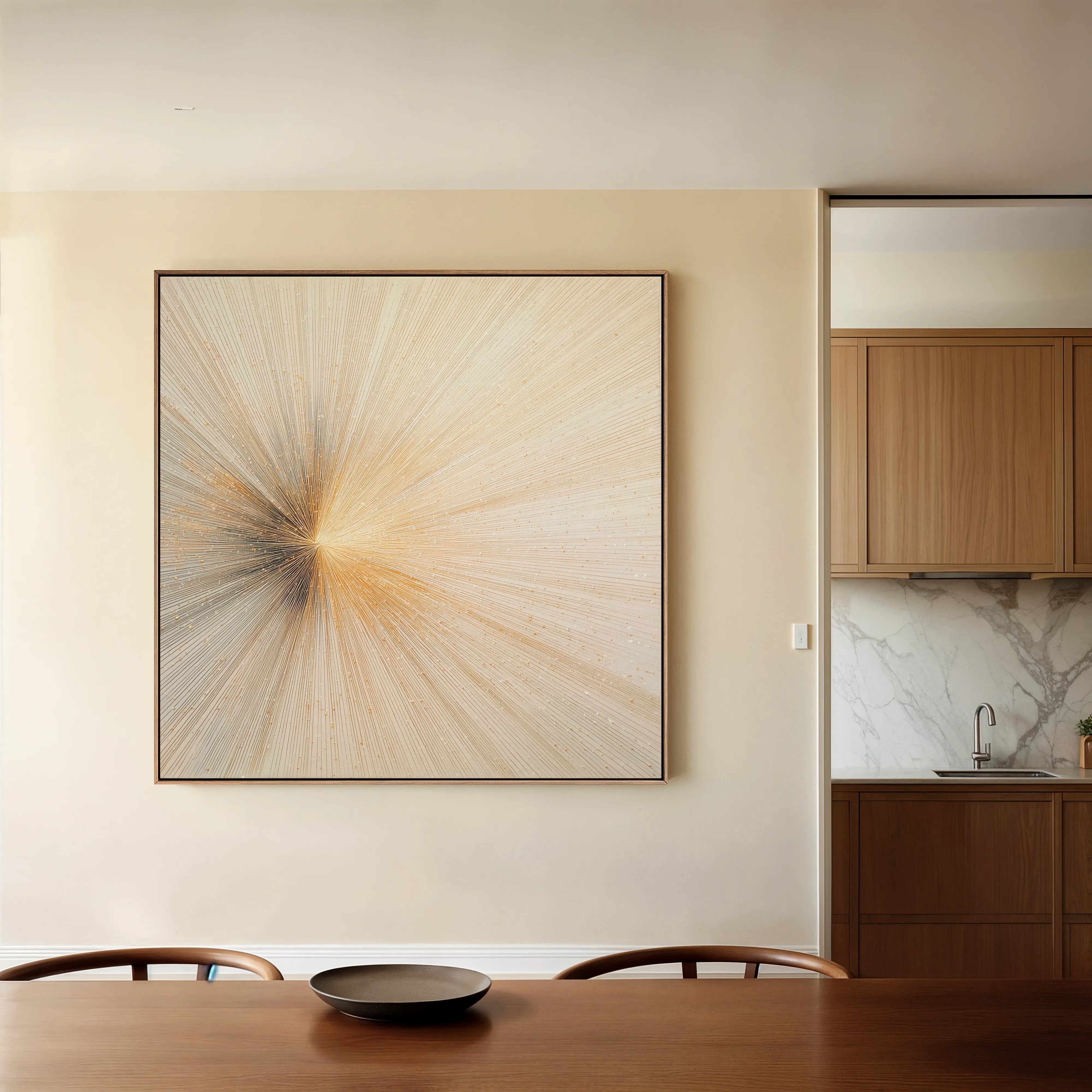 Abstract 1109 Canvas Art 16" x 16" / 40 x 40 cm / Black