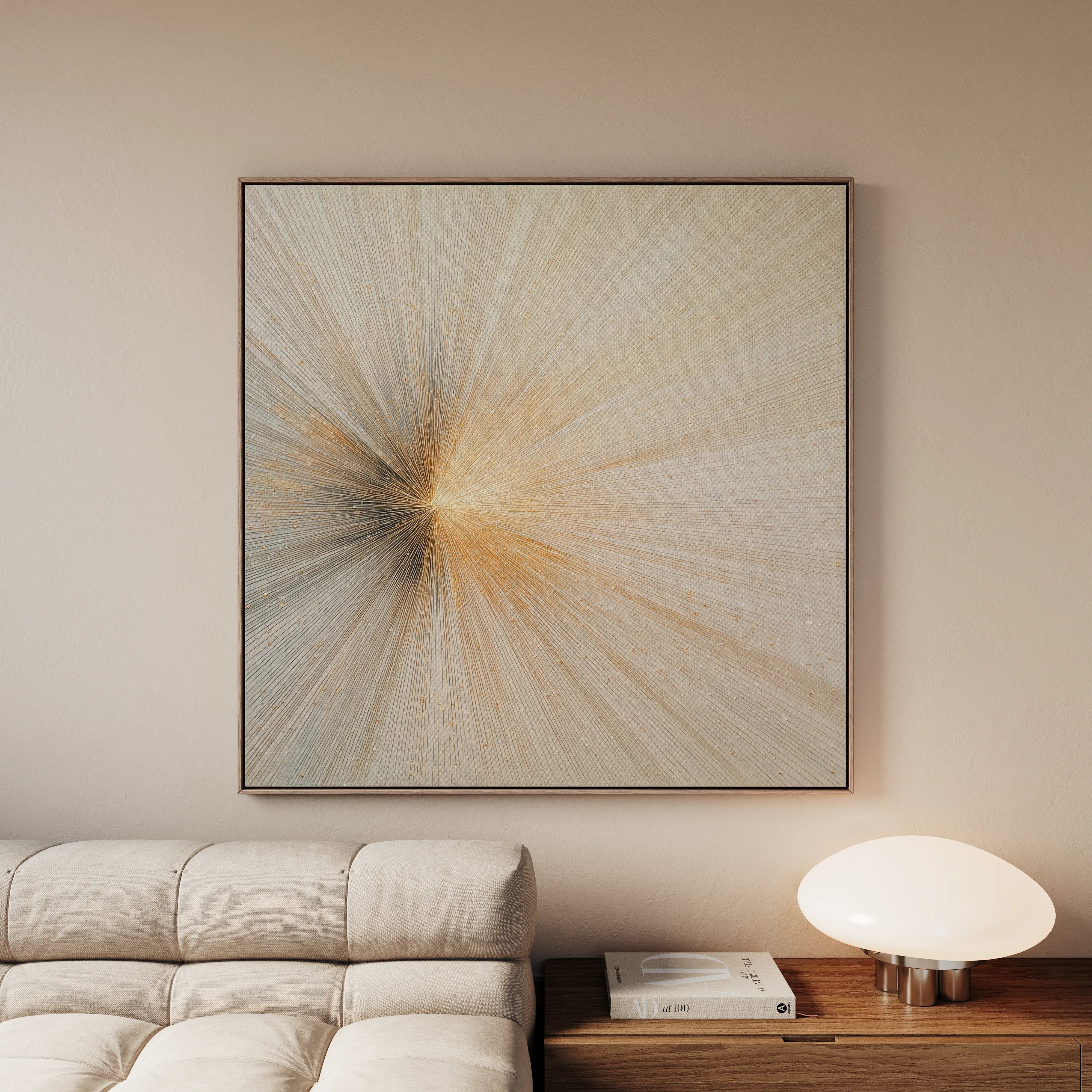Abstract 1109 Canvas Art 16" x 16" / 40 x 40 cm / Black