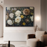 Floral 1109 Canvas Art 18" x 24" / 45 x 60 cm / Black