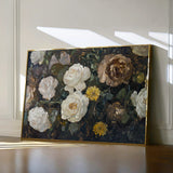 Floral 1109 Canvas Art 18" x 24" / 45 x 60 cm / Black