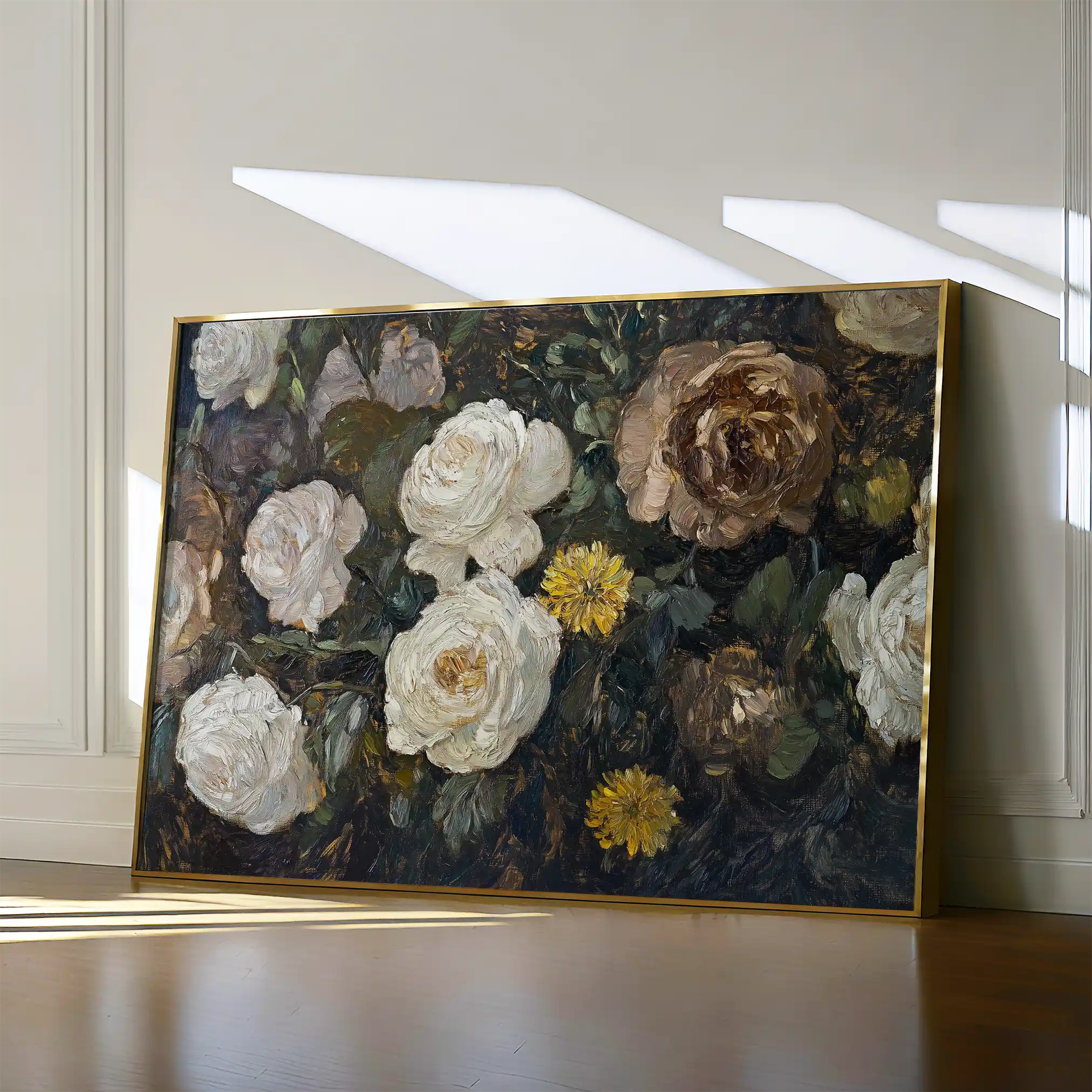 Floral 1109 Canvas Art 18" x 24" / 45 x 60 cm / Black