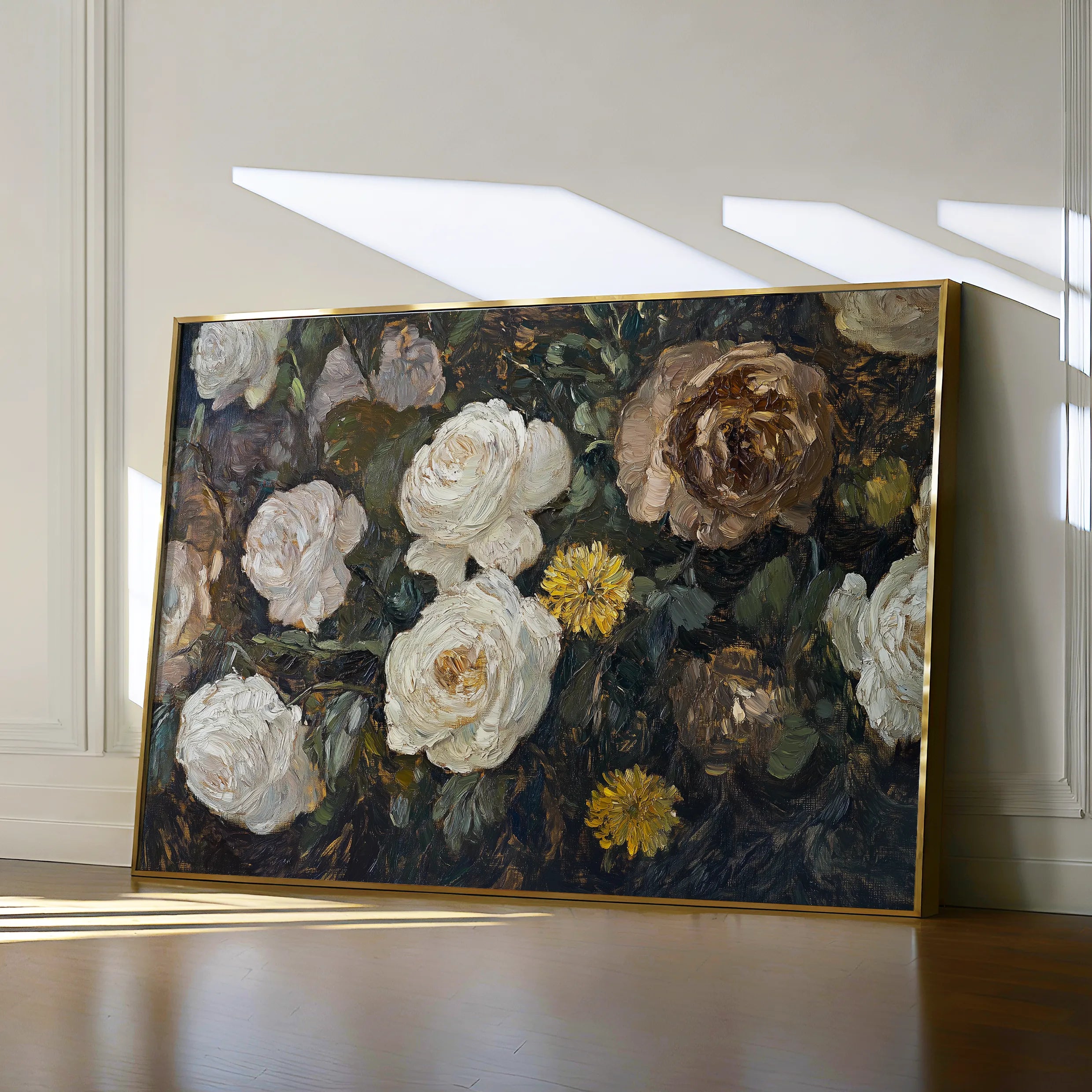 Floral 1109 Canvas Art 18" x 24" / 45 x 60 cm / Black