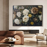 Floral 1109 Canvas Art 18" x 24" / 45 x 60 cm / Black