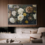 Floral 1109 Canvas Art 18" x 24" / 45 x 60 cm / Black
