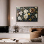 Floral 1109 Canvas Art 18" x 24" / 45 x 60 cm / Black