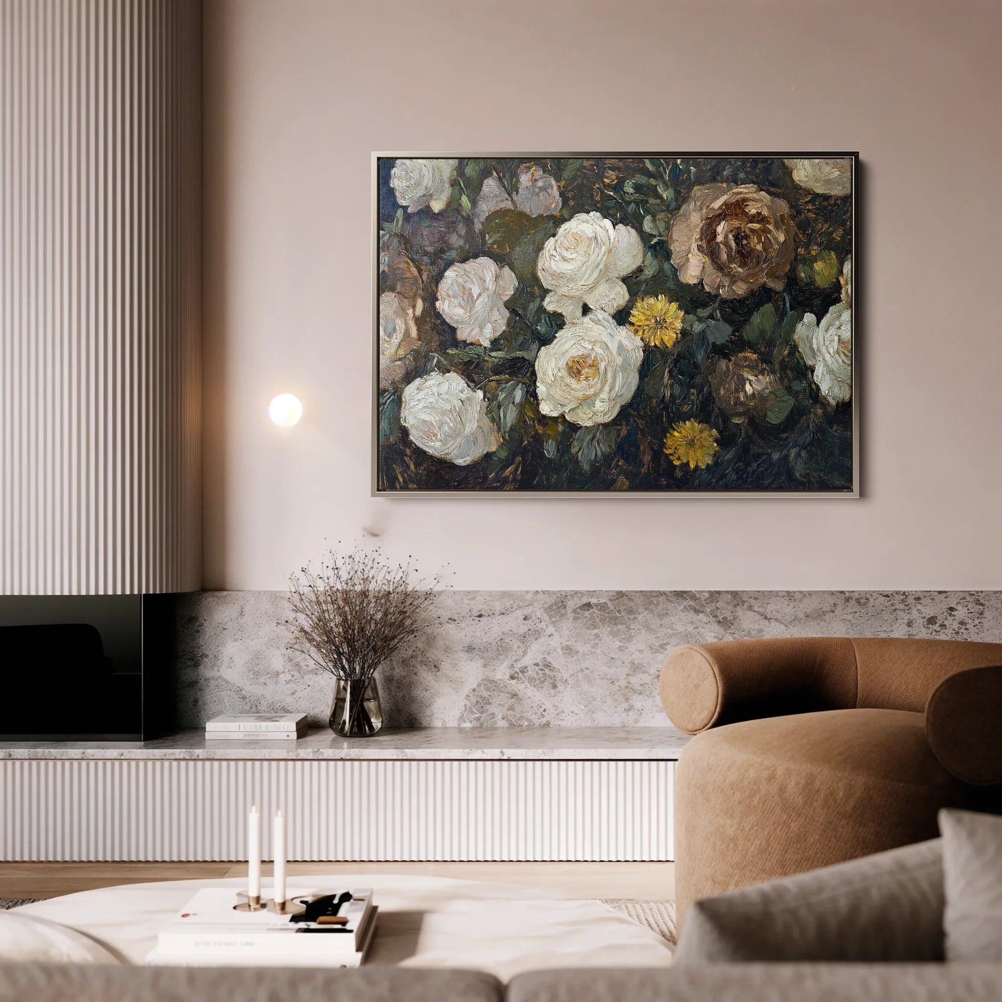 Floral 1109 Canvas Art 18" x 24" / 45 x 60 cm / Black