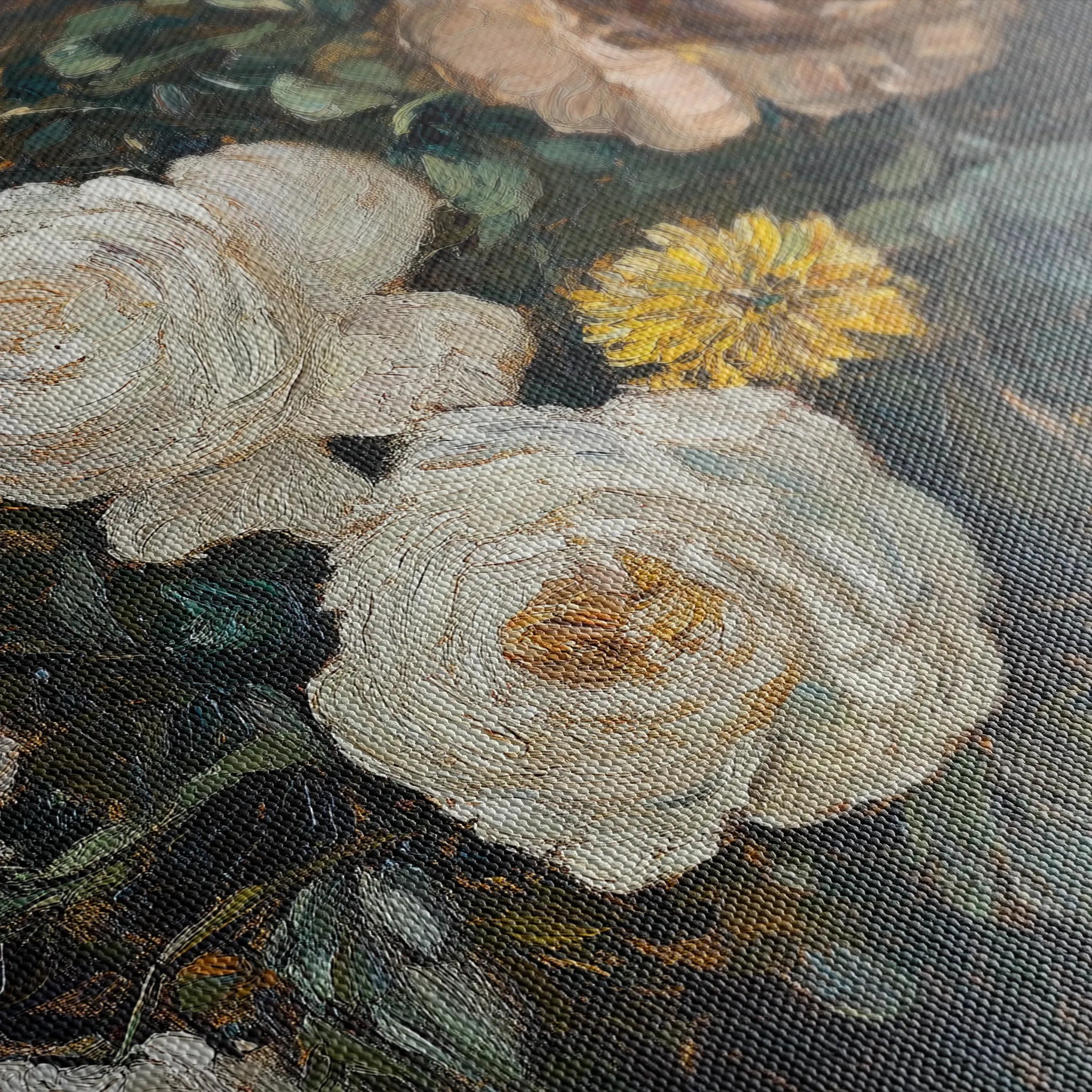 Floral 1109 Canvas Art 18" x 24" / 45 x 60 cm / Black