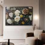Floral 1109 Canvas Art 60 x 40 cm / Black