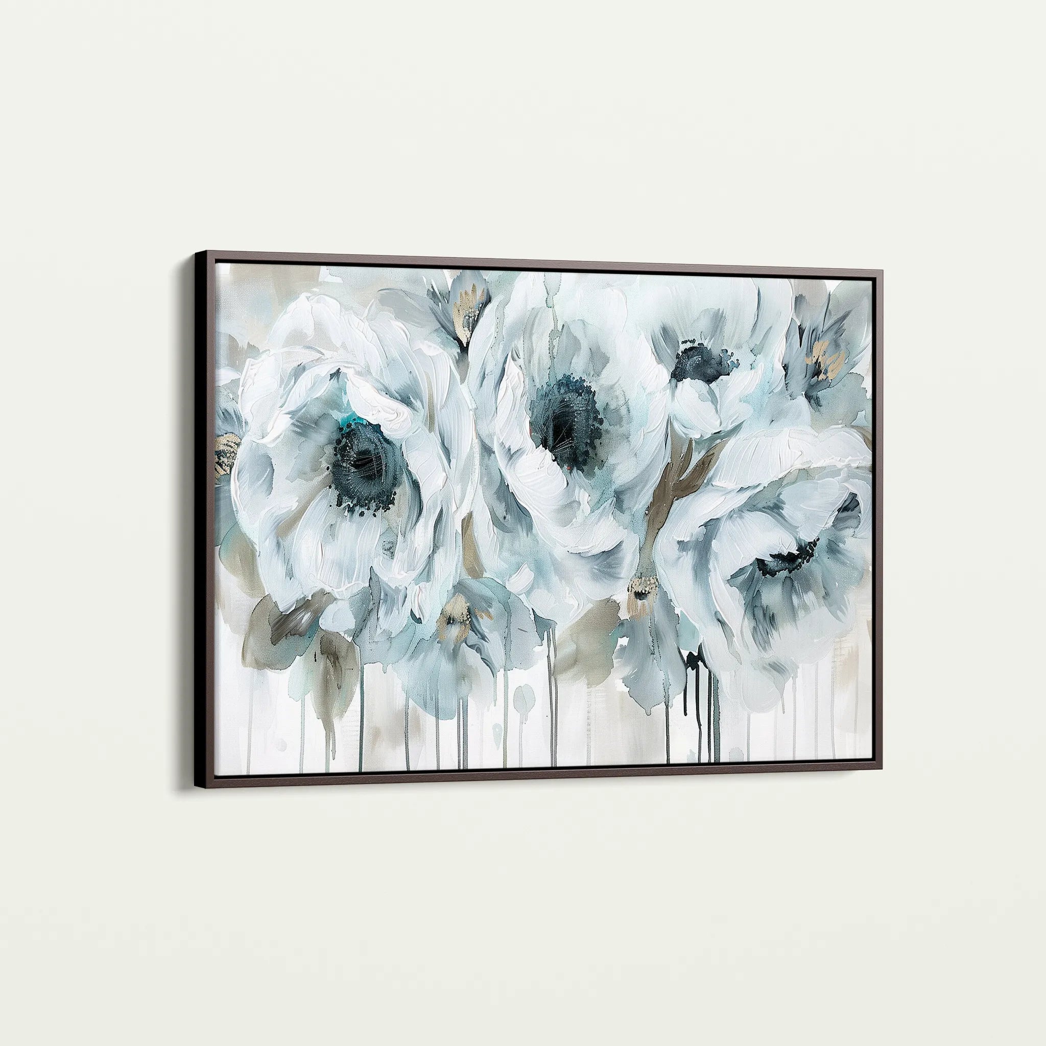 Floral 111 Canvas Art 18" x 24" / 45 x 60 cm / Black