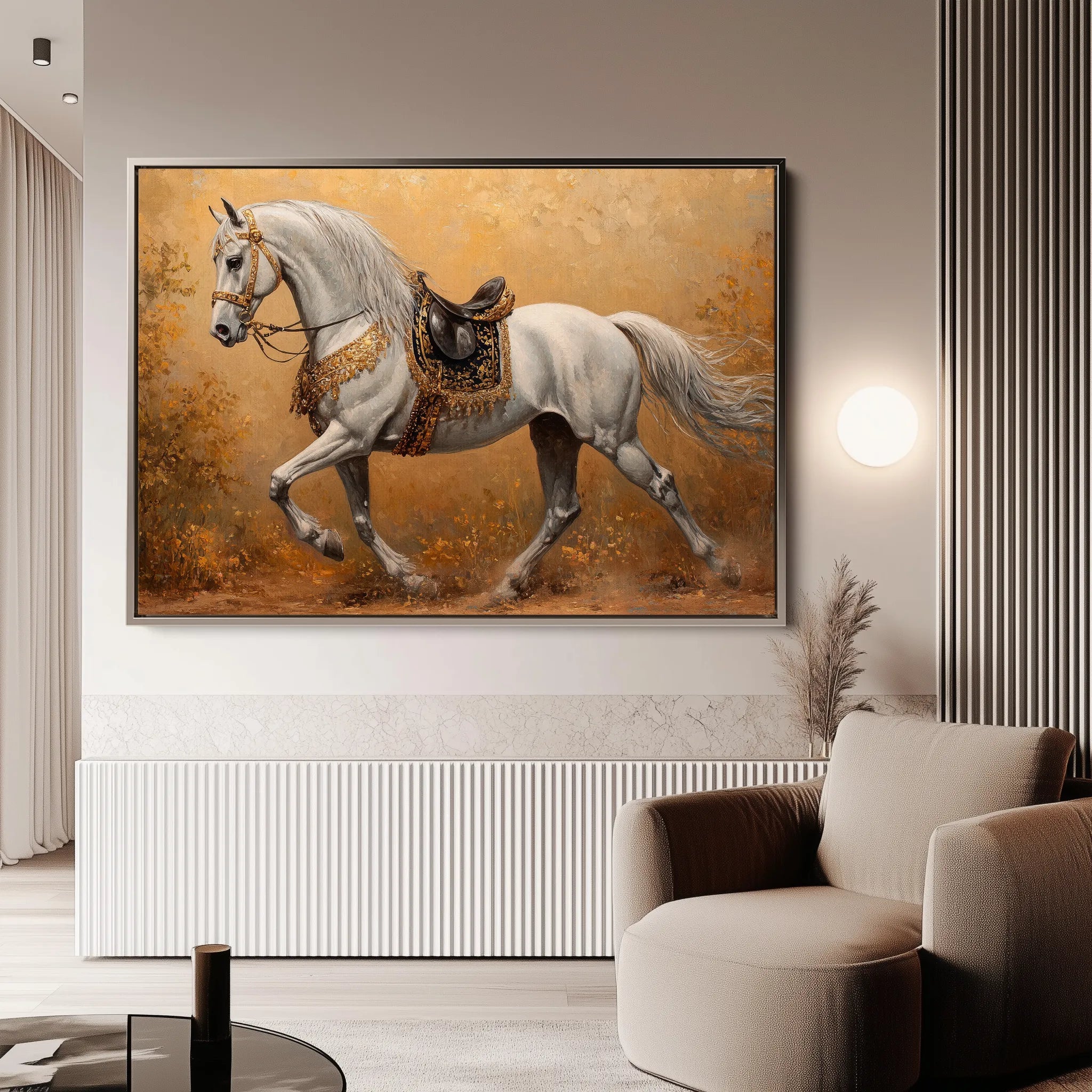 Horses 111 Canvas Art 18" x 24" / 45 x 60 cm / Black