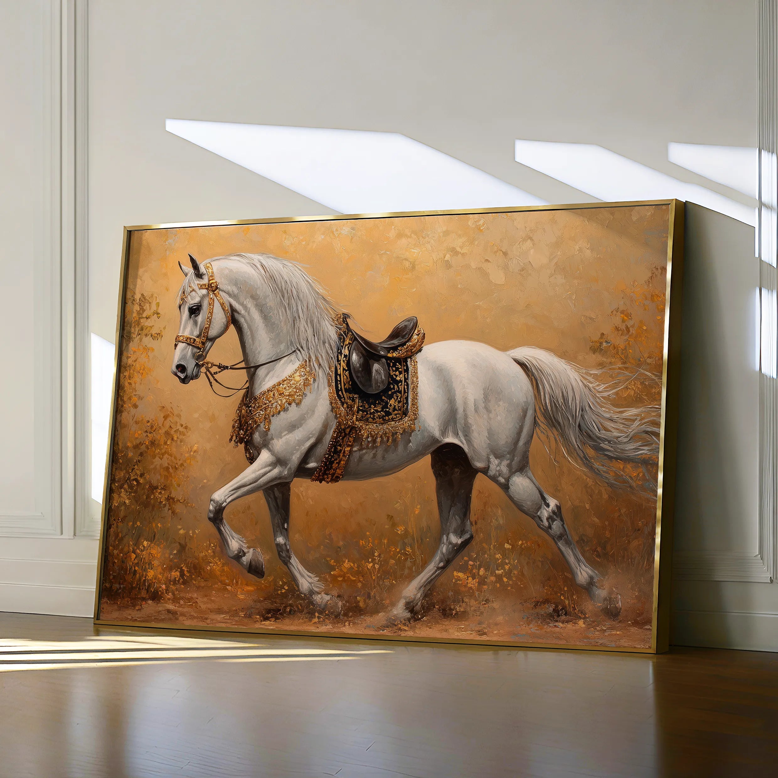 Horses 111 Canvas Art 18" x 24" / 45 x 60 cm / Black