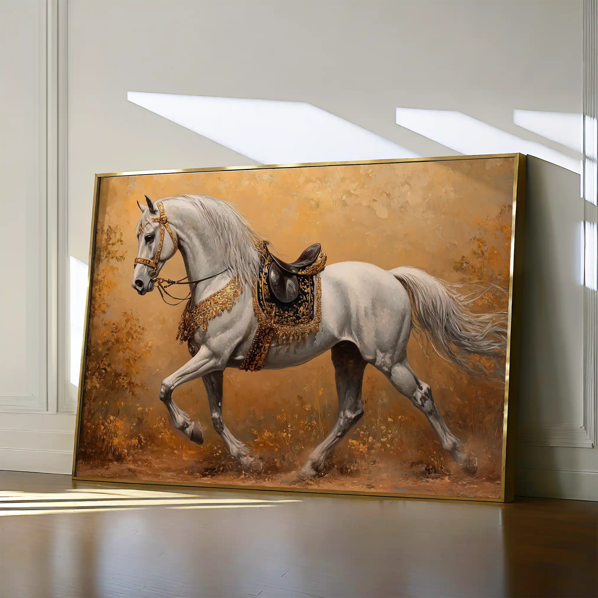 Horses 111 Canvas Art 60 x 40 cm / Black