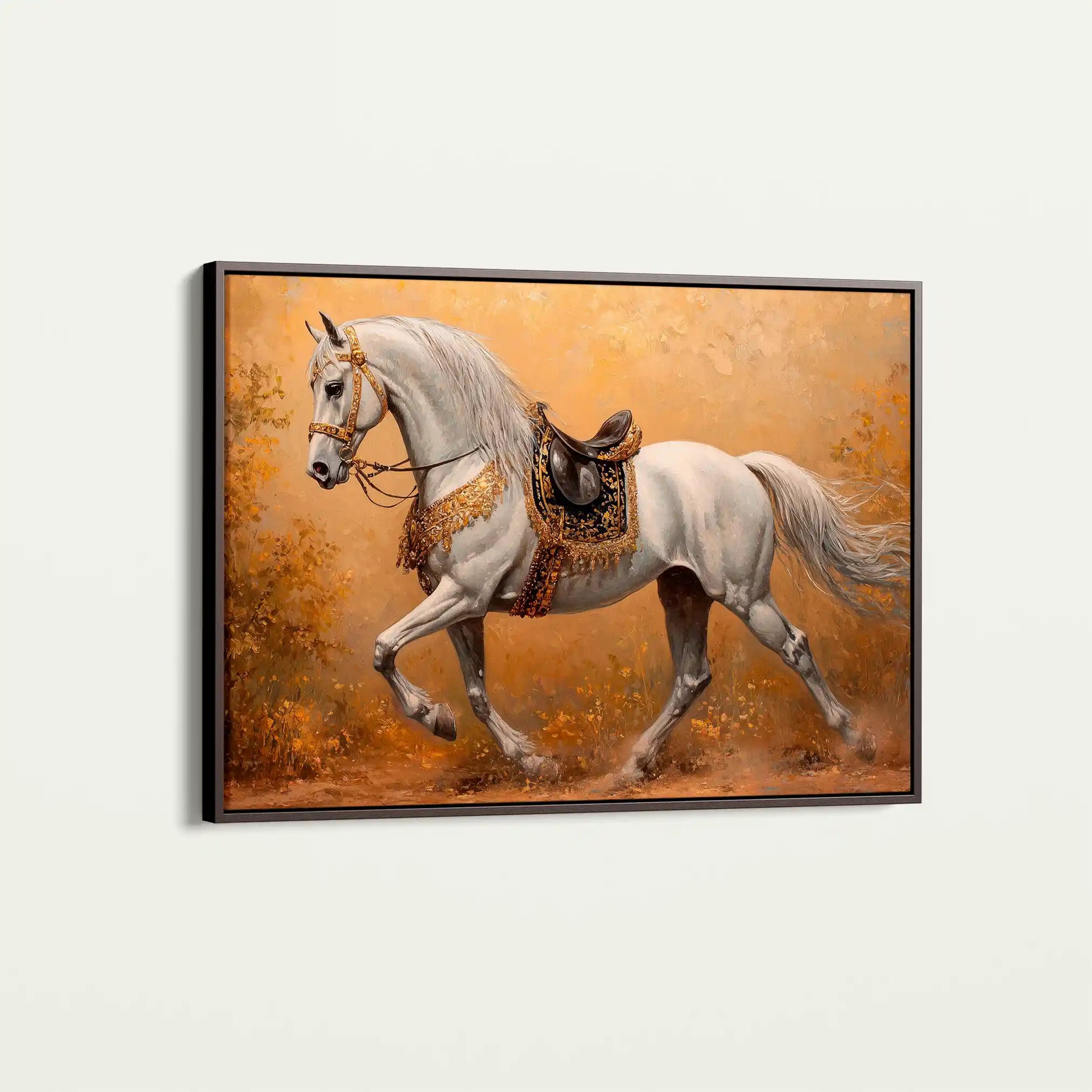 Horses 111 Canvas Art 60 x 40 cm / Black