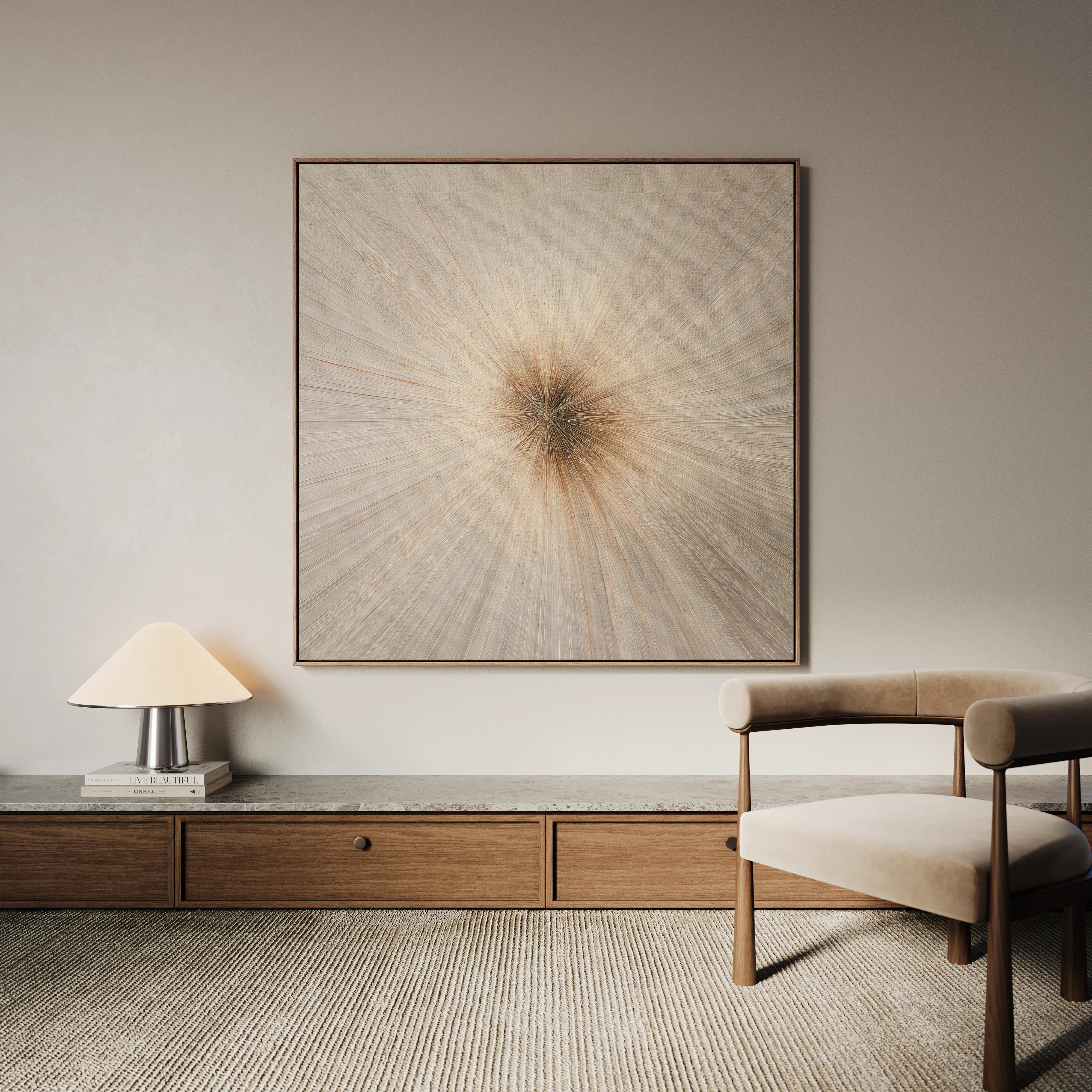 Abstract 1110 Canvas Art 16" x 16" / 40 x 40 cm / Black