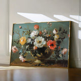 Floral 1110 Canvas Art 18" x 24" / 45 x 60 cm / Black