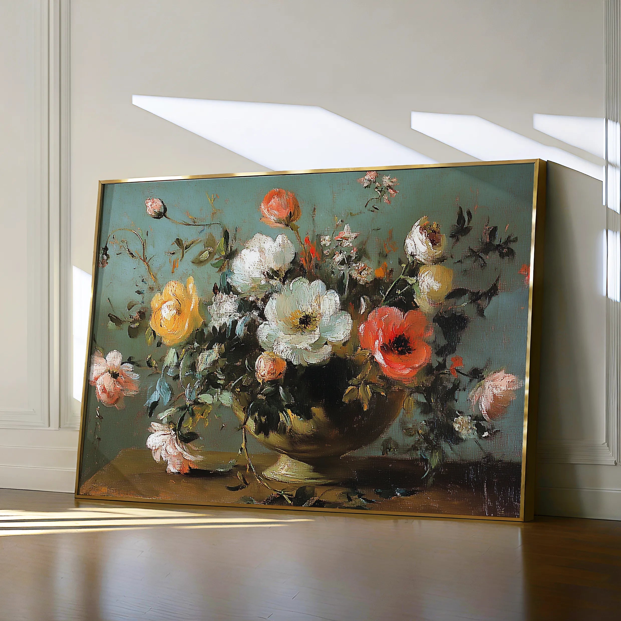 Floral 1110 Canvas Art 18" x 24" / 45 x 60 cm / Black