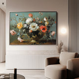 Floral 1110 Canvas Art 18" x 24" / 45 x 60 cm / Black