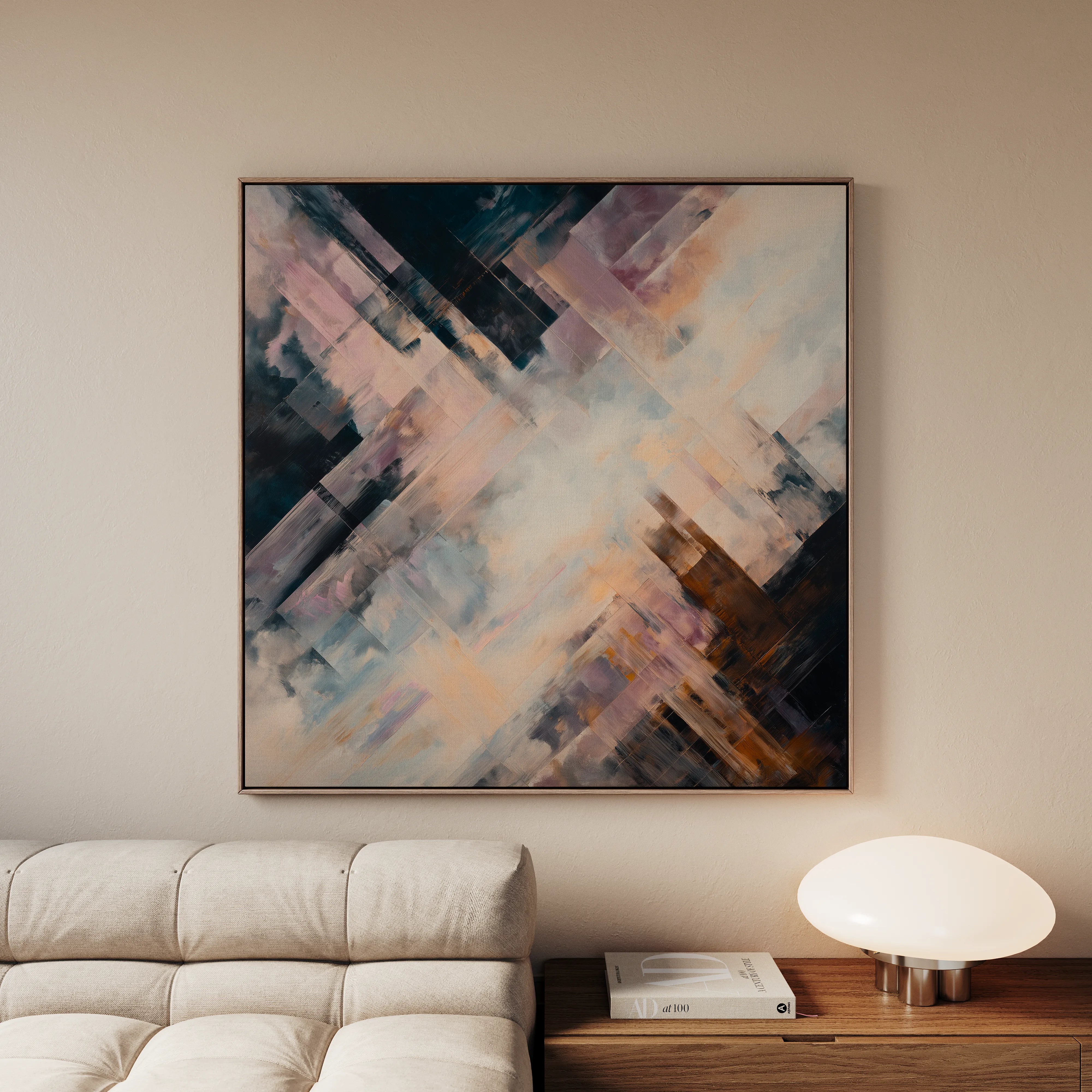 Abstract 1111 Canvas Art 16" x 16" / 40 x 40 cm / Black