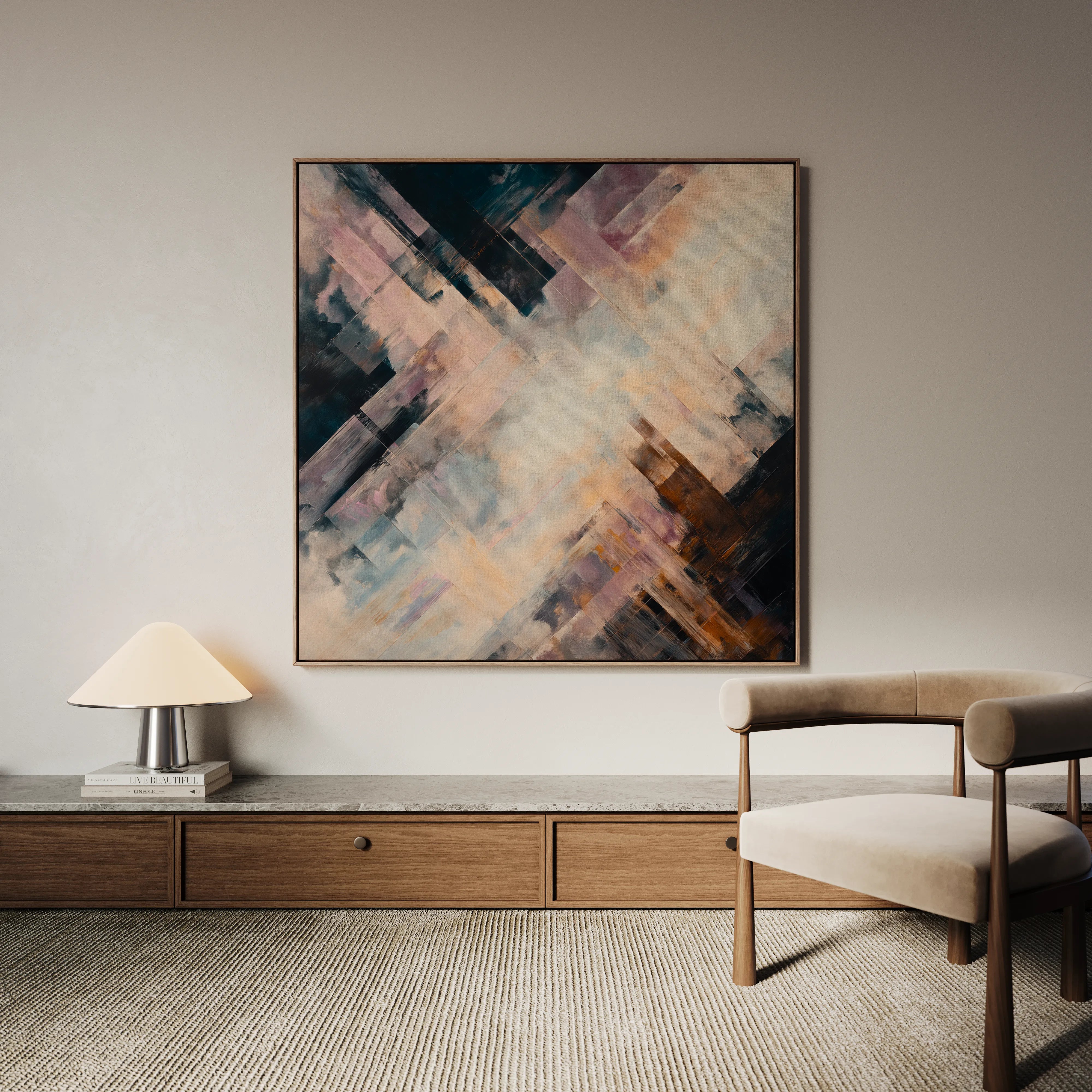 Abstract 1111 Canvas Art 16" x 16" / 40 x 40 cm / Black