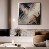 Abstract 1111 Canvas Art 16" x 16" / 40 x 40 cm / Black