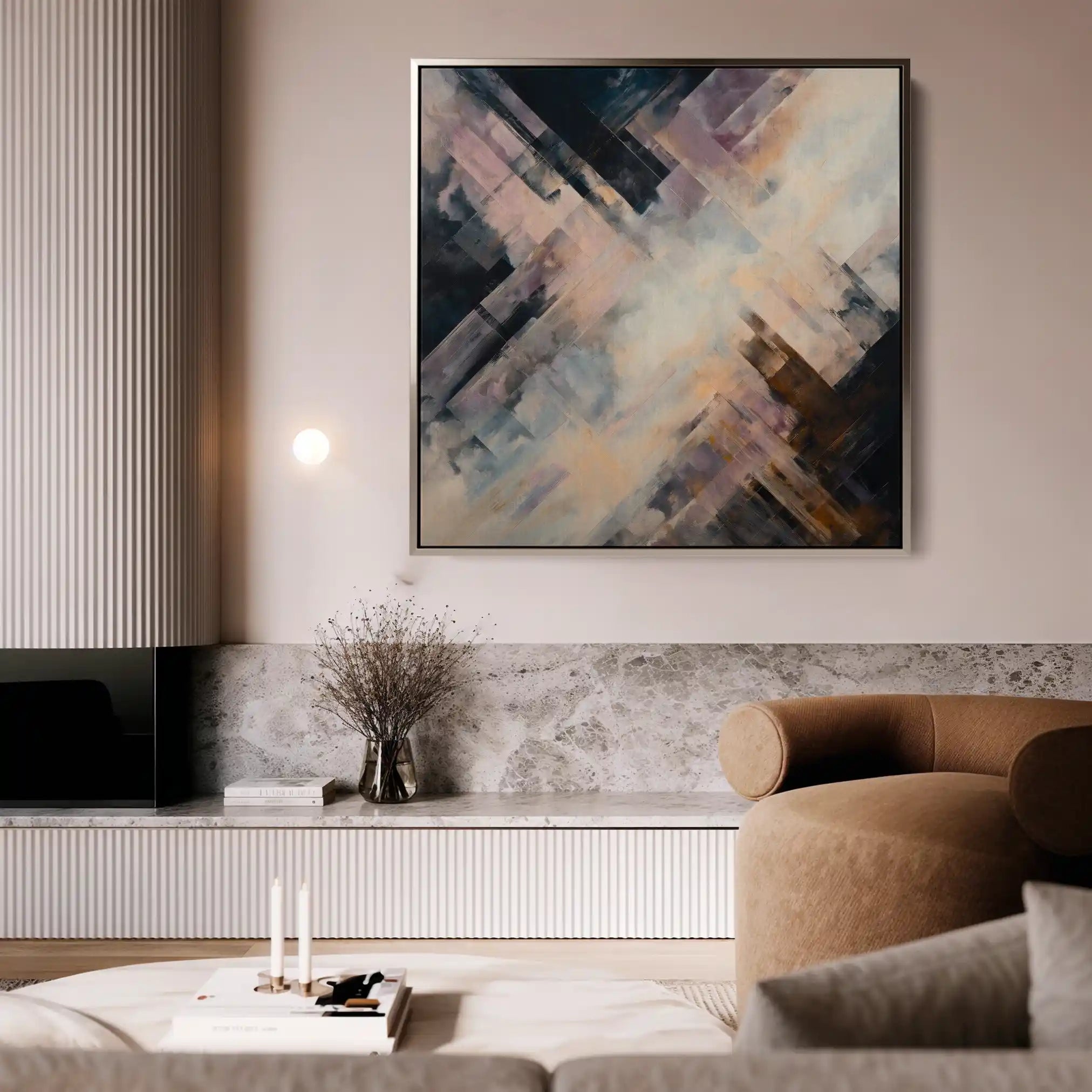 Abstract 1111 Canvas Art 60 x 60 cm / Black