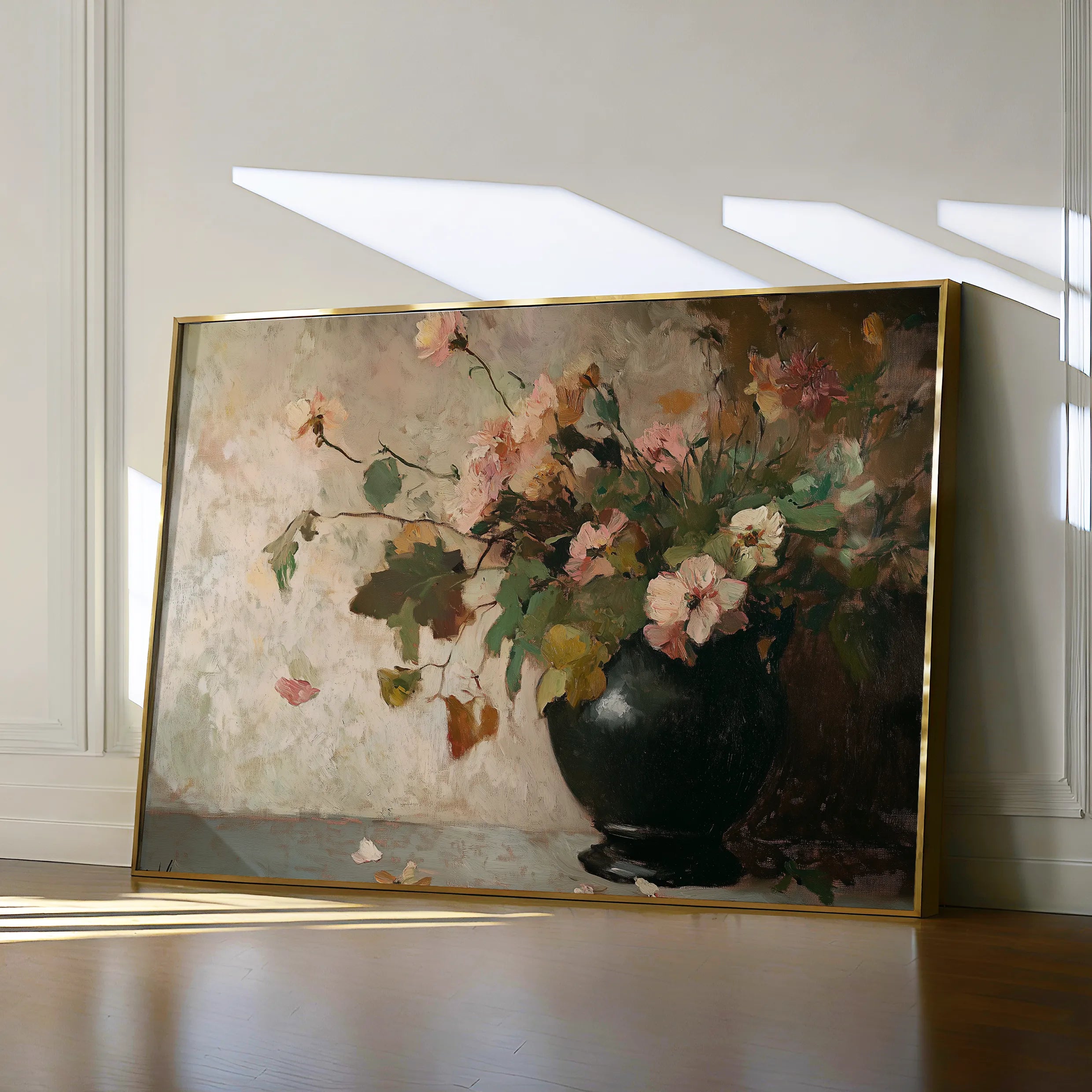 Floral 1111 Canvas Art 18" x 24" / 45 x 60 cm / Black
