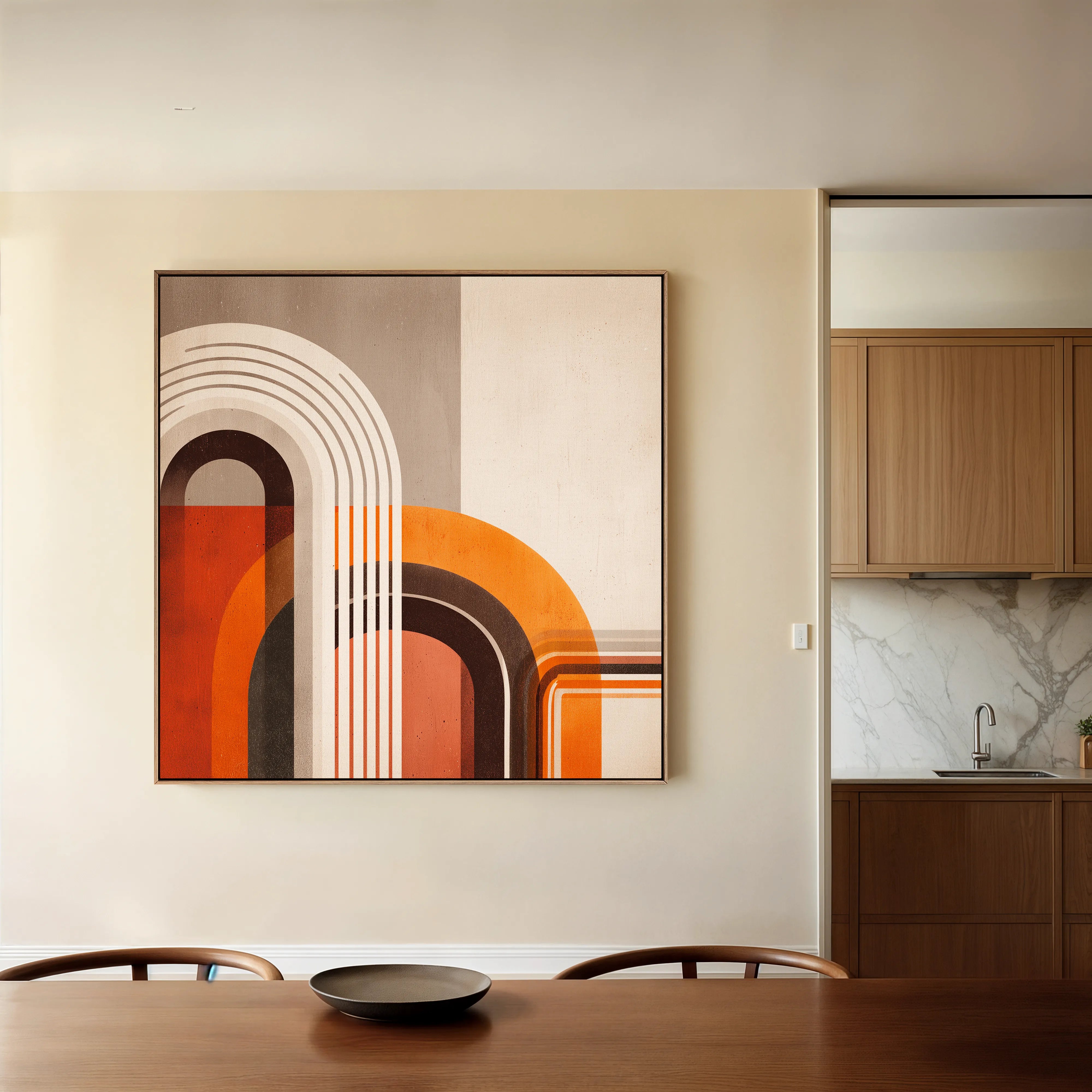 Abstract 1112 Canvas Art 16" x 16" / 40 x 40 cm / Black