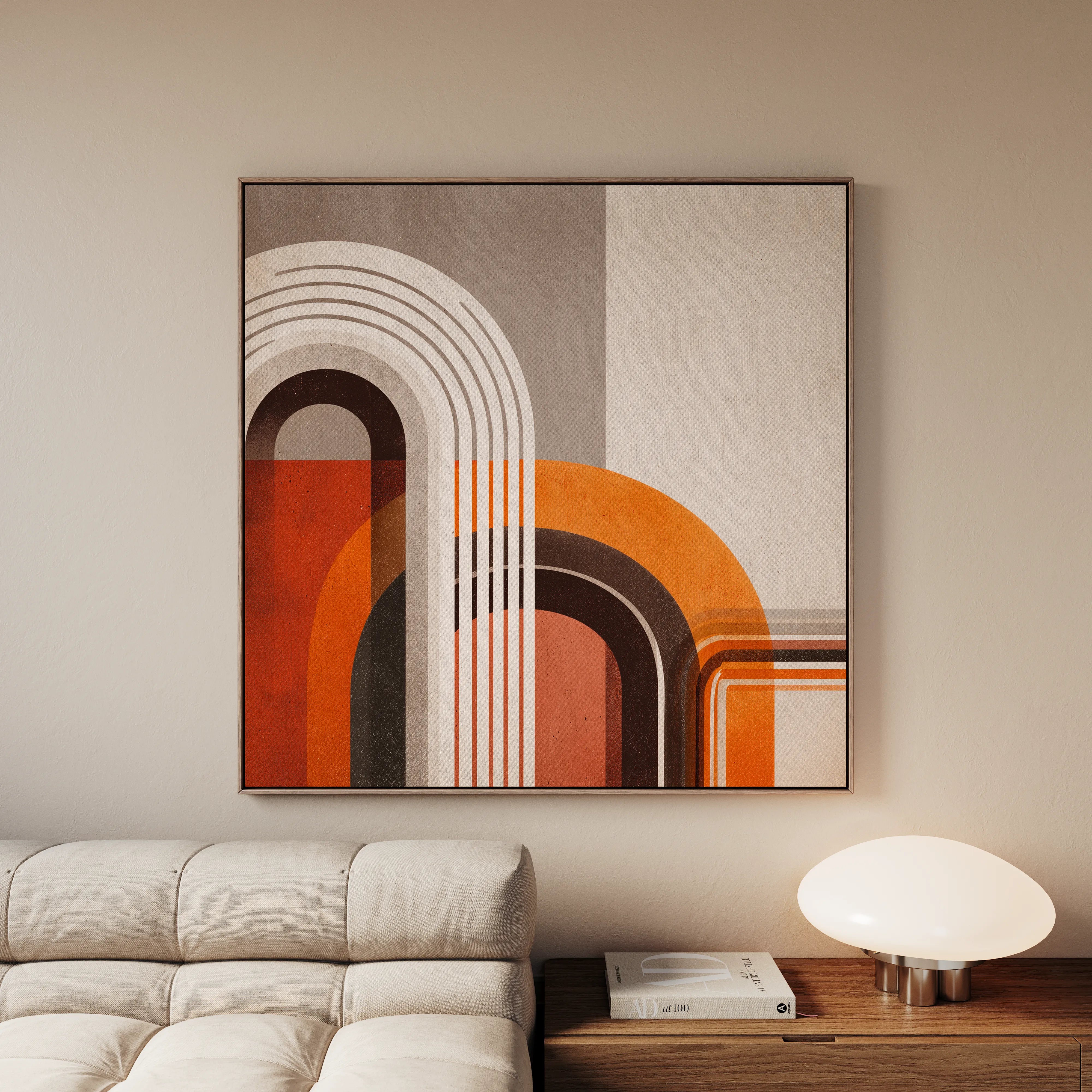 Abstract 1112 Canvas Art 16" x 16" / 40 x 40 cm / Black