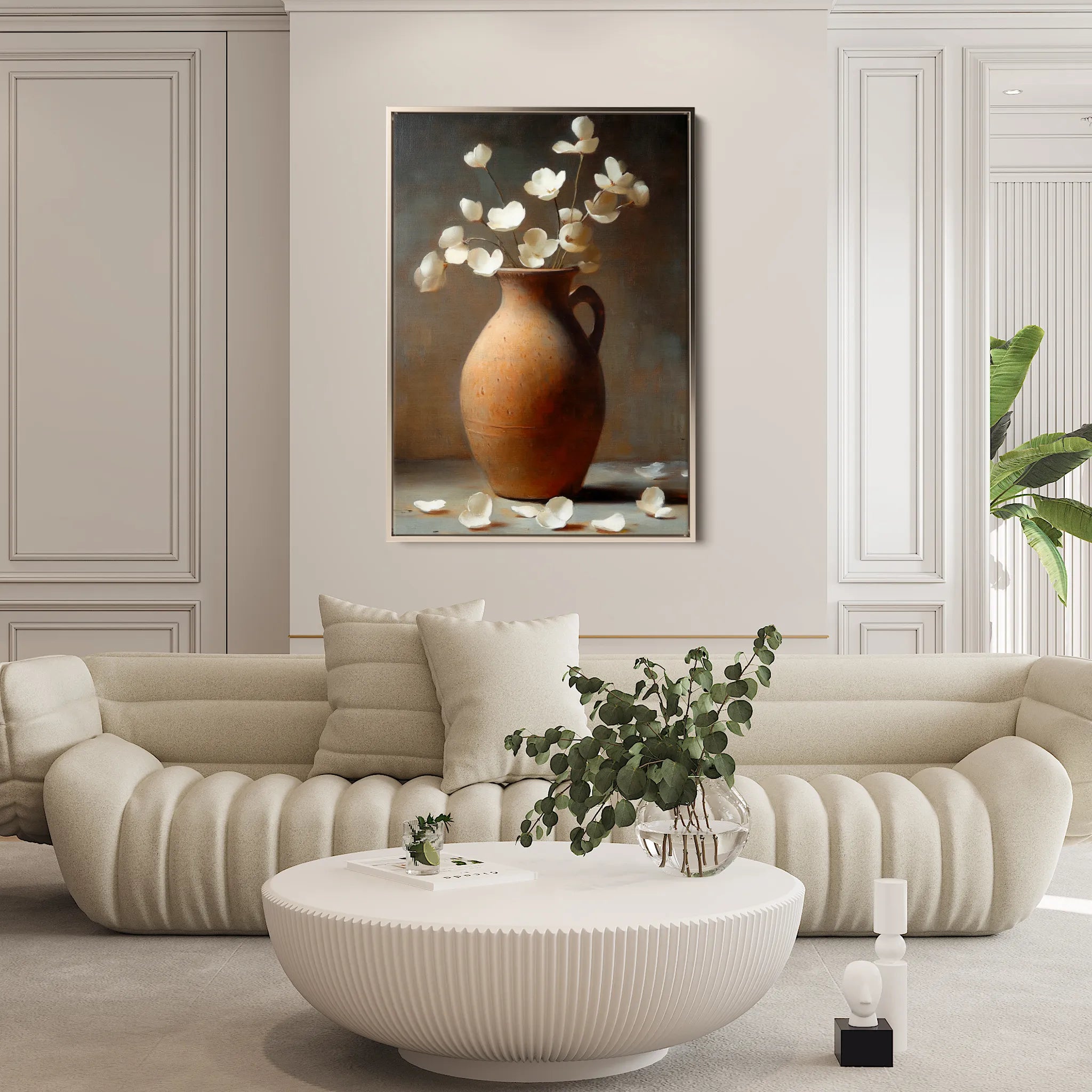 Floral 1112 Canvas Art 18" x 24" / 45 x 60 cm / Black