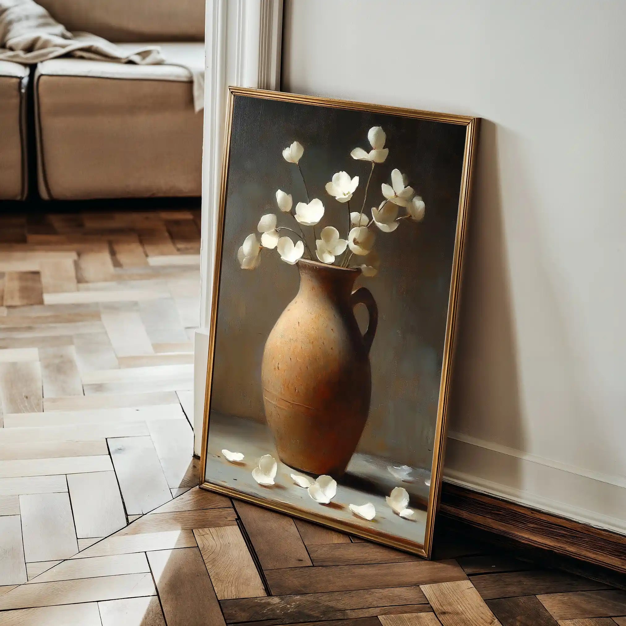 Floral 1112 Canvas Art 18" x 24" / 45 x 60 cm / Black