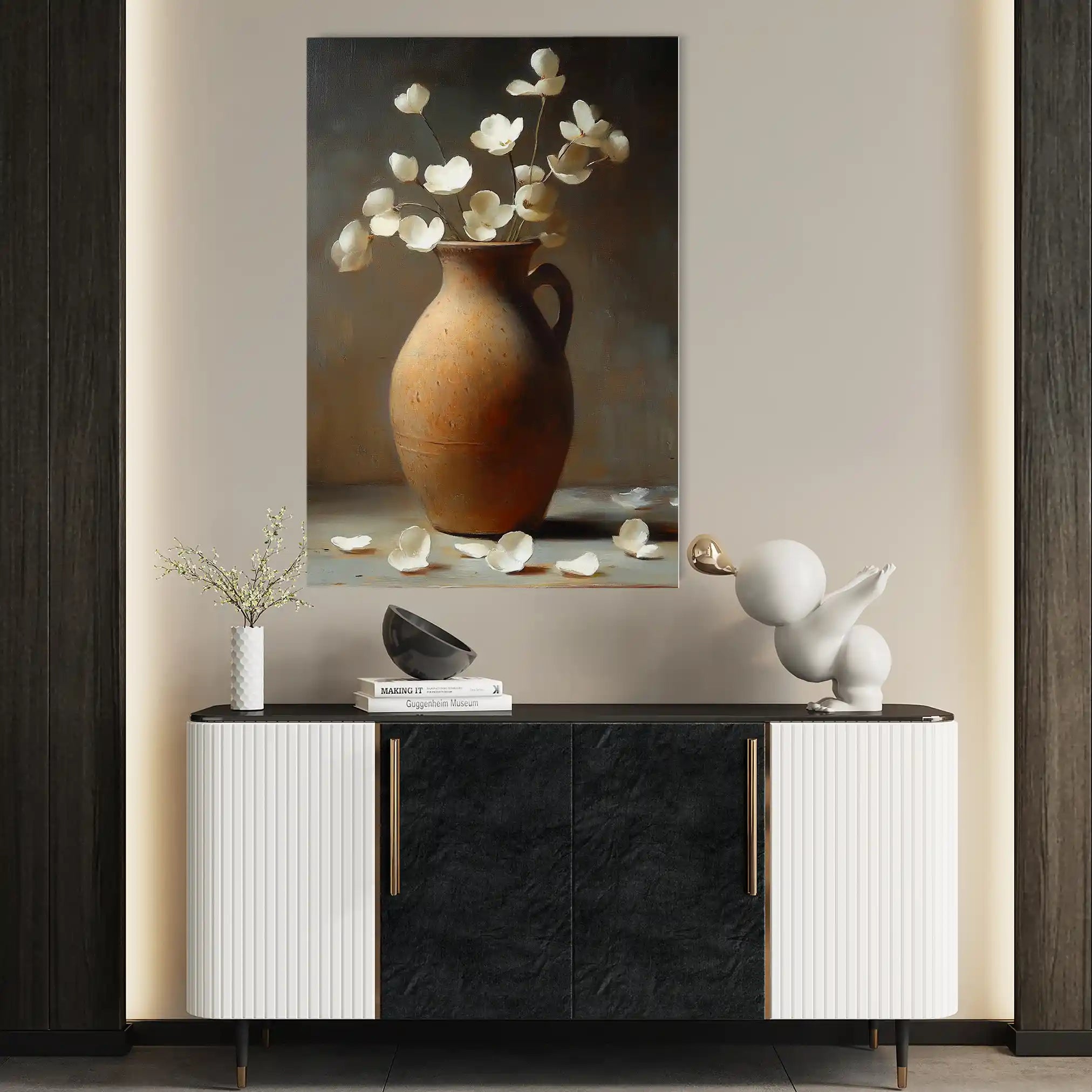 Floral 1112 Canvas Art 18" x 24" / 45 x 60 cm / Black