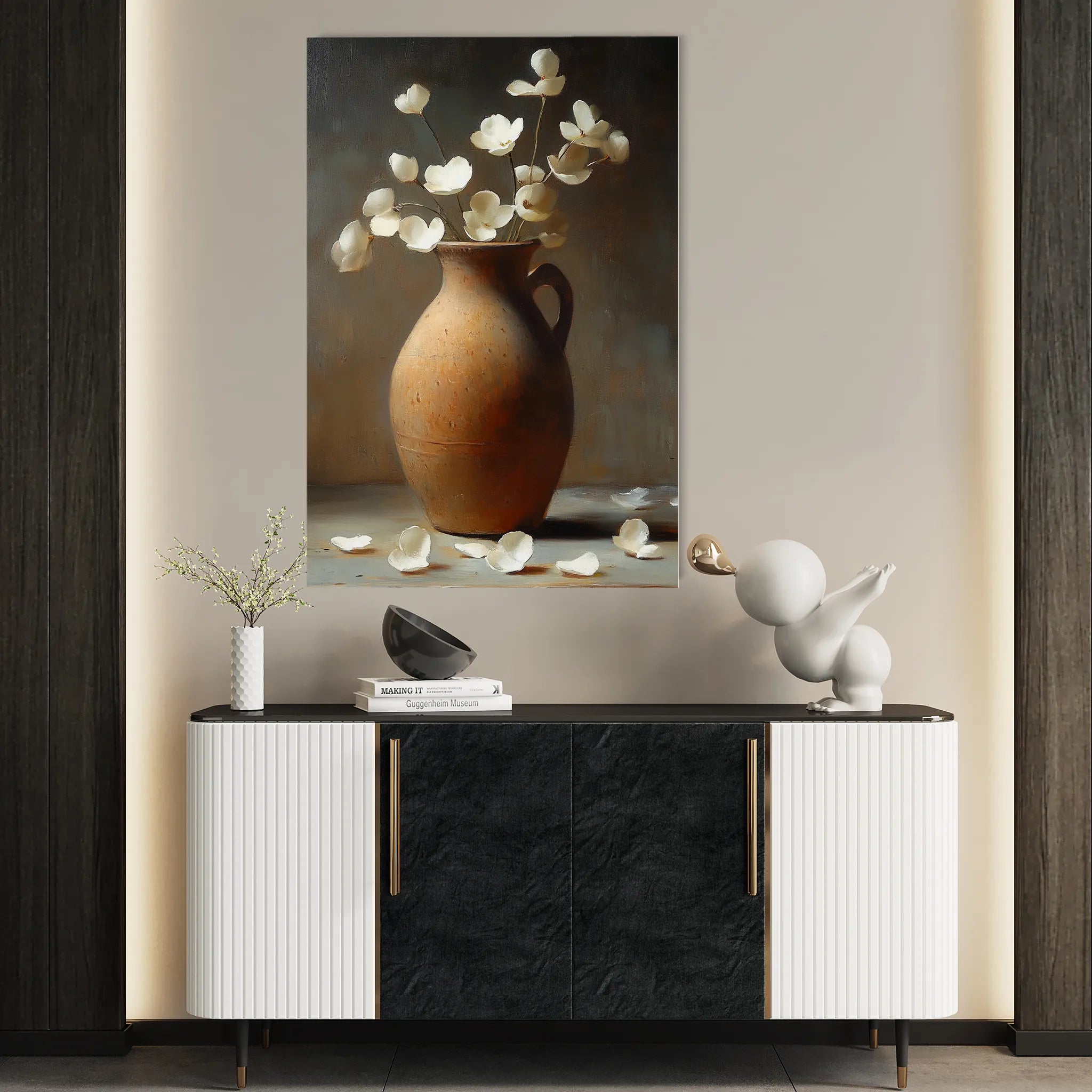 Floral 1112 Canvas Art 18" x 24" / 45 x 60 cm / Black