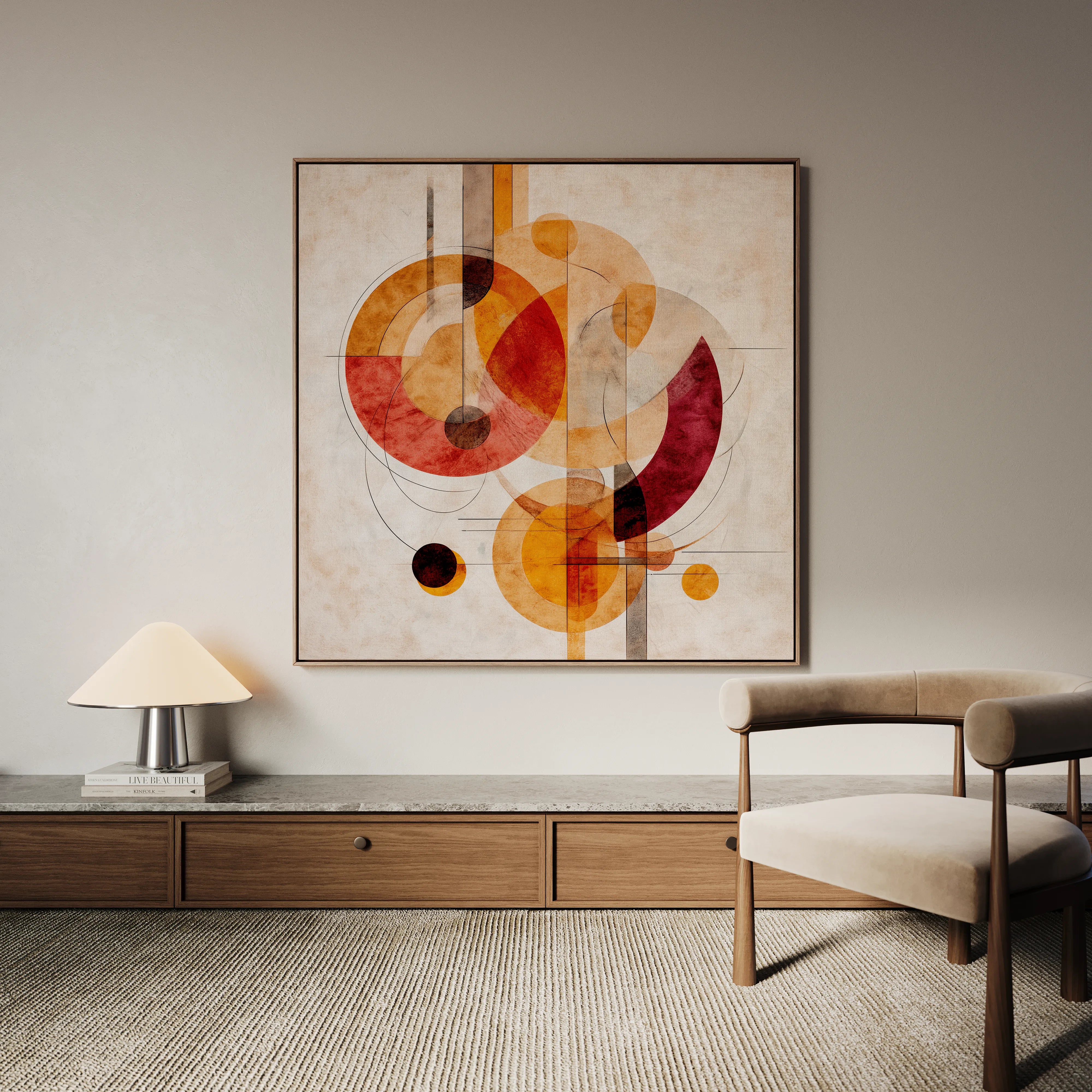 Abstract 1113 Canvas Art 16" x 16" / 40 x 40 cm / Black