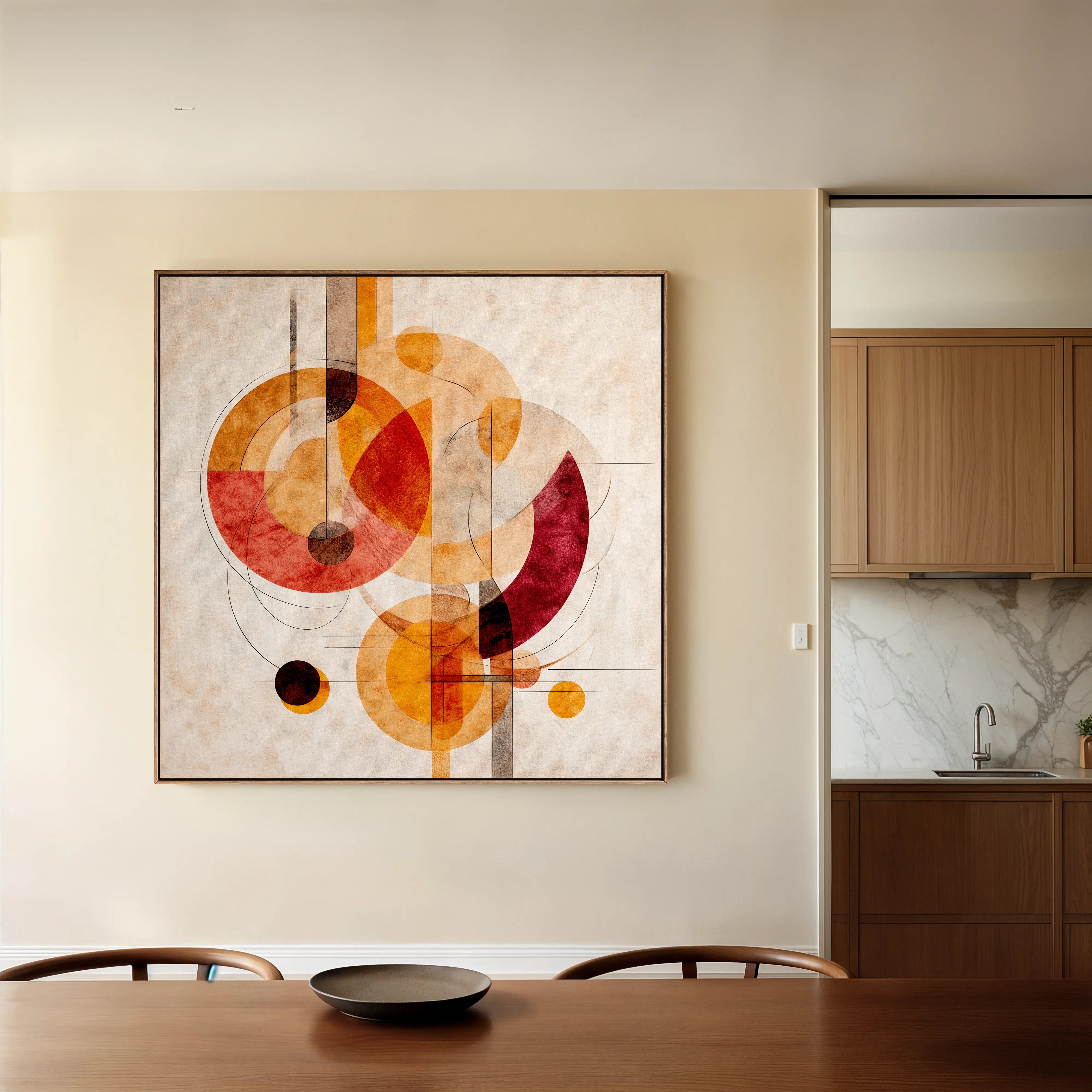 Abstract 1113 Canvas Art 16" x 16" / 40 x 40 cm / Black
