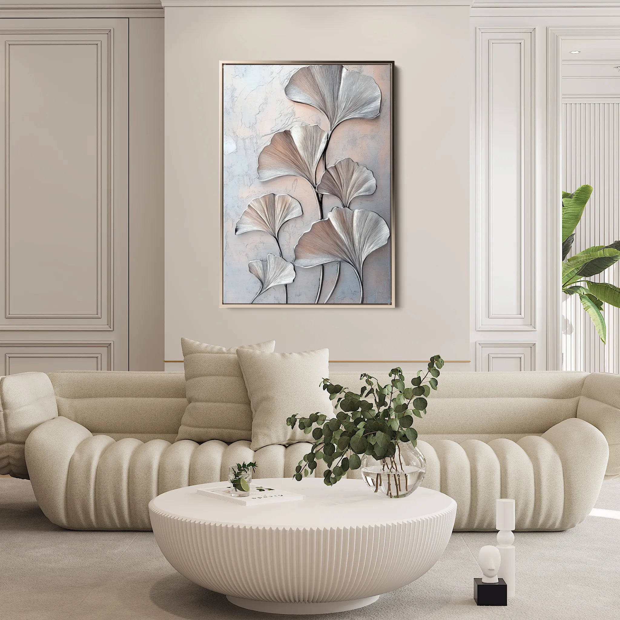 Floral 1113 Canvas Art 18" x 24" / 45 x 60 cm / Black