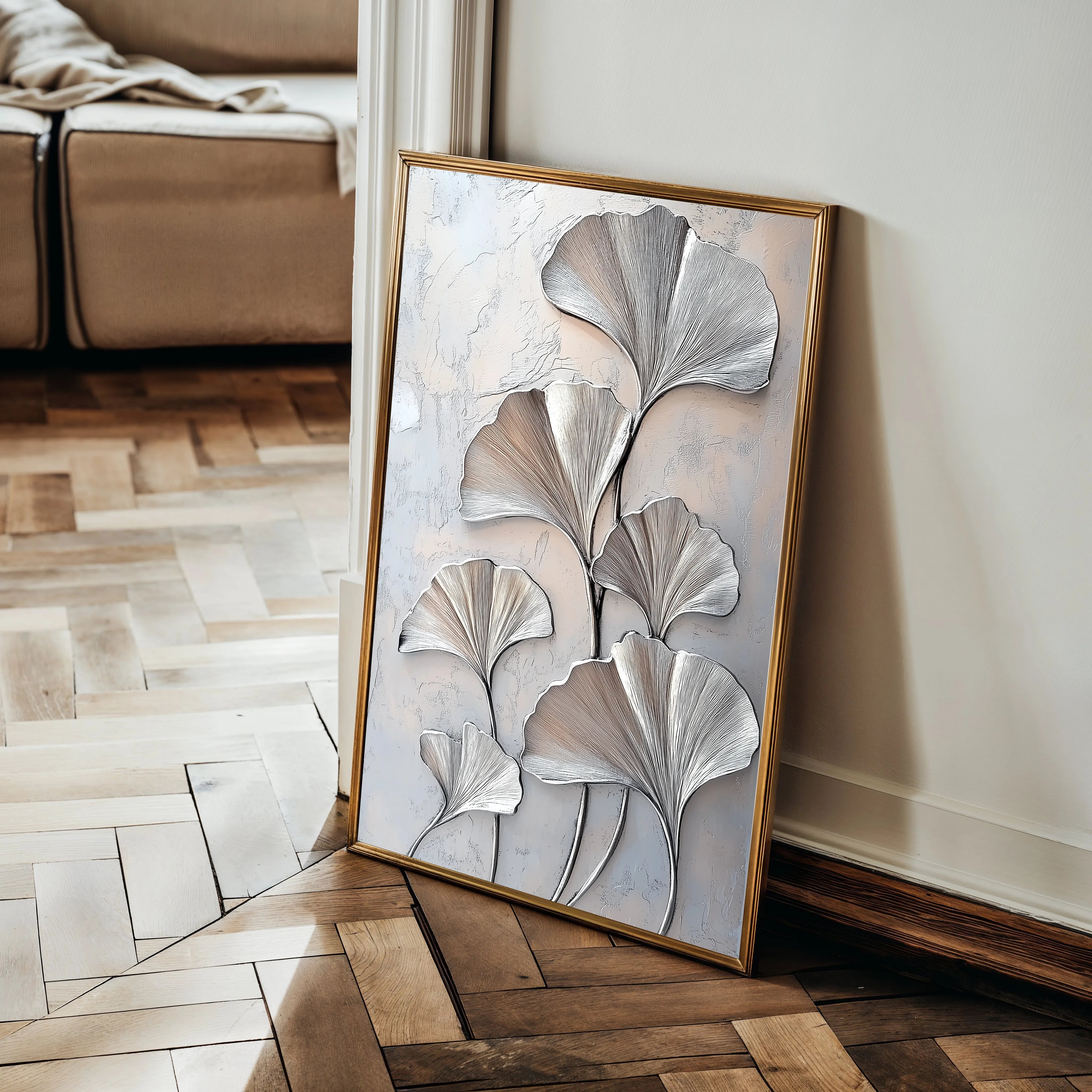Floral 1113 Canvas Art 18" x 24" / 45 x 60 cm / Black