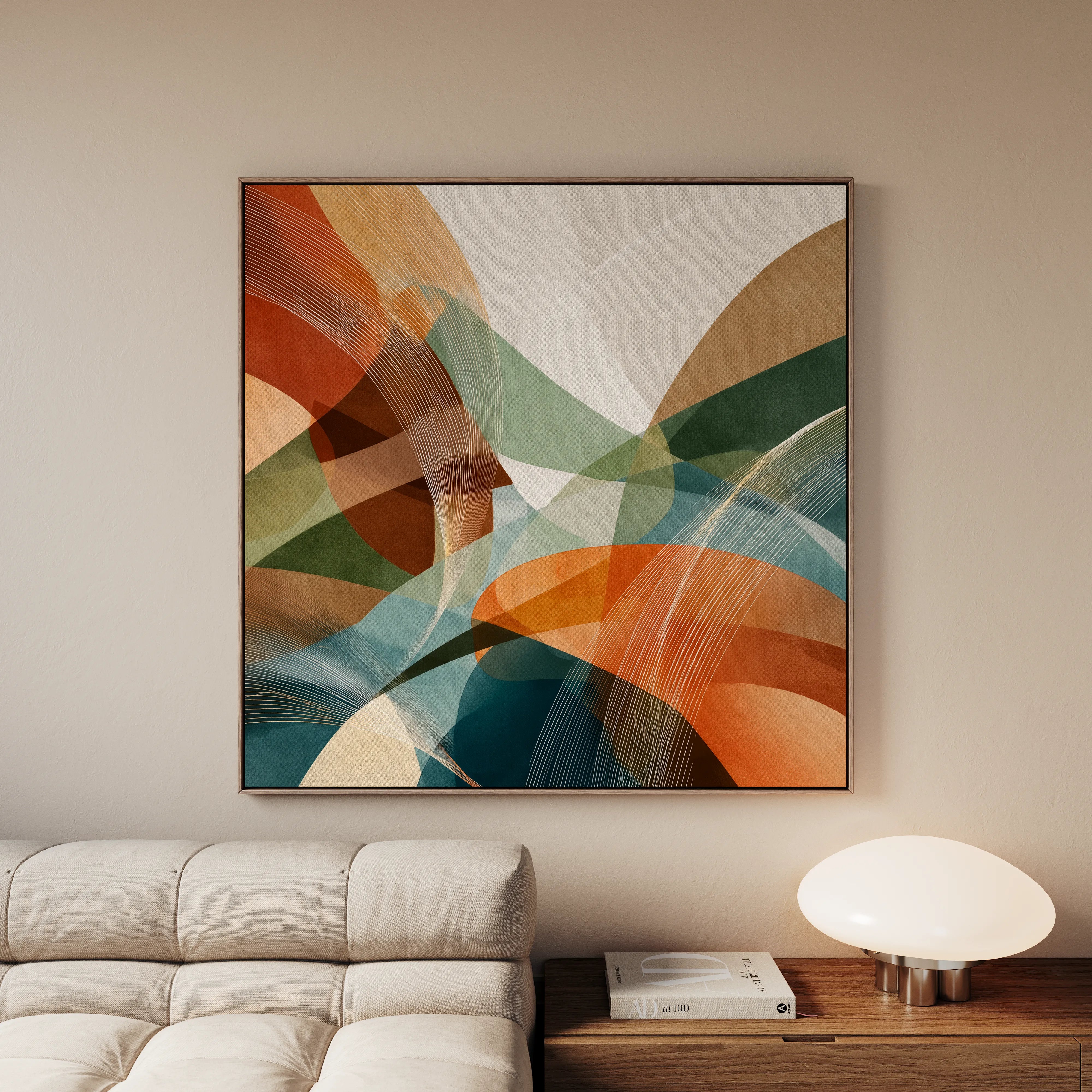 Abstract 1114 Canvas Art 16" x 16" / 40 x 40 cm / Black