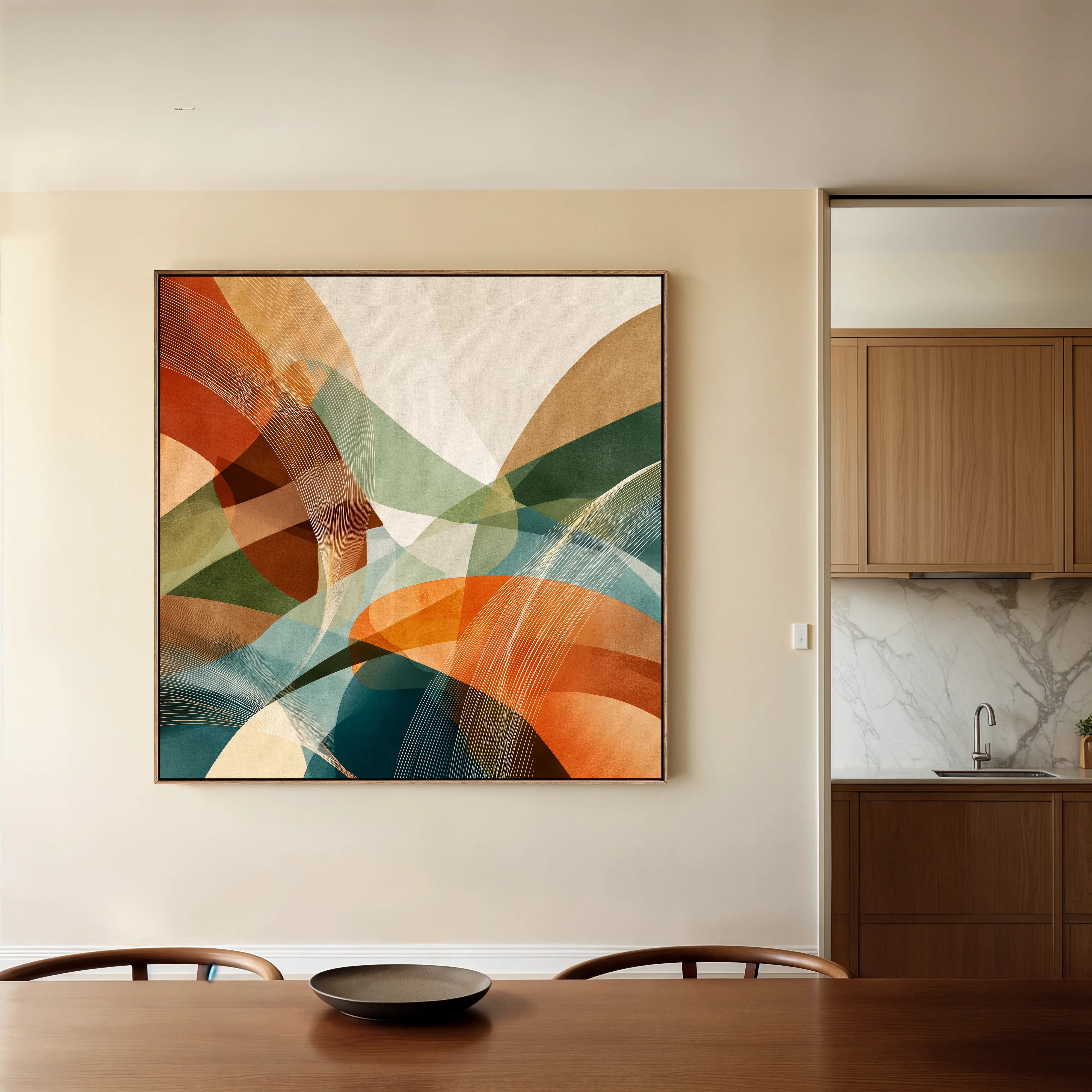 Abstract 1114 Canvas Art 16" x 16" / 40 x 40 cm / Black