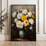 Floral 1114 Canvas Art 18" x 24" / 45 x 60 cm / Black