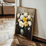 Floral 1114 Canvas Art 18" x 24" / 45 x 60 cm / Black