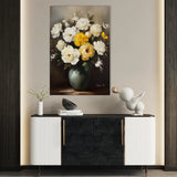 Floral 1114 Canvas Art 18" x 24" / 45 x 60 cm / Black