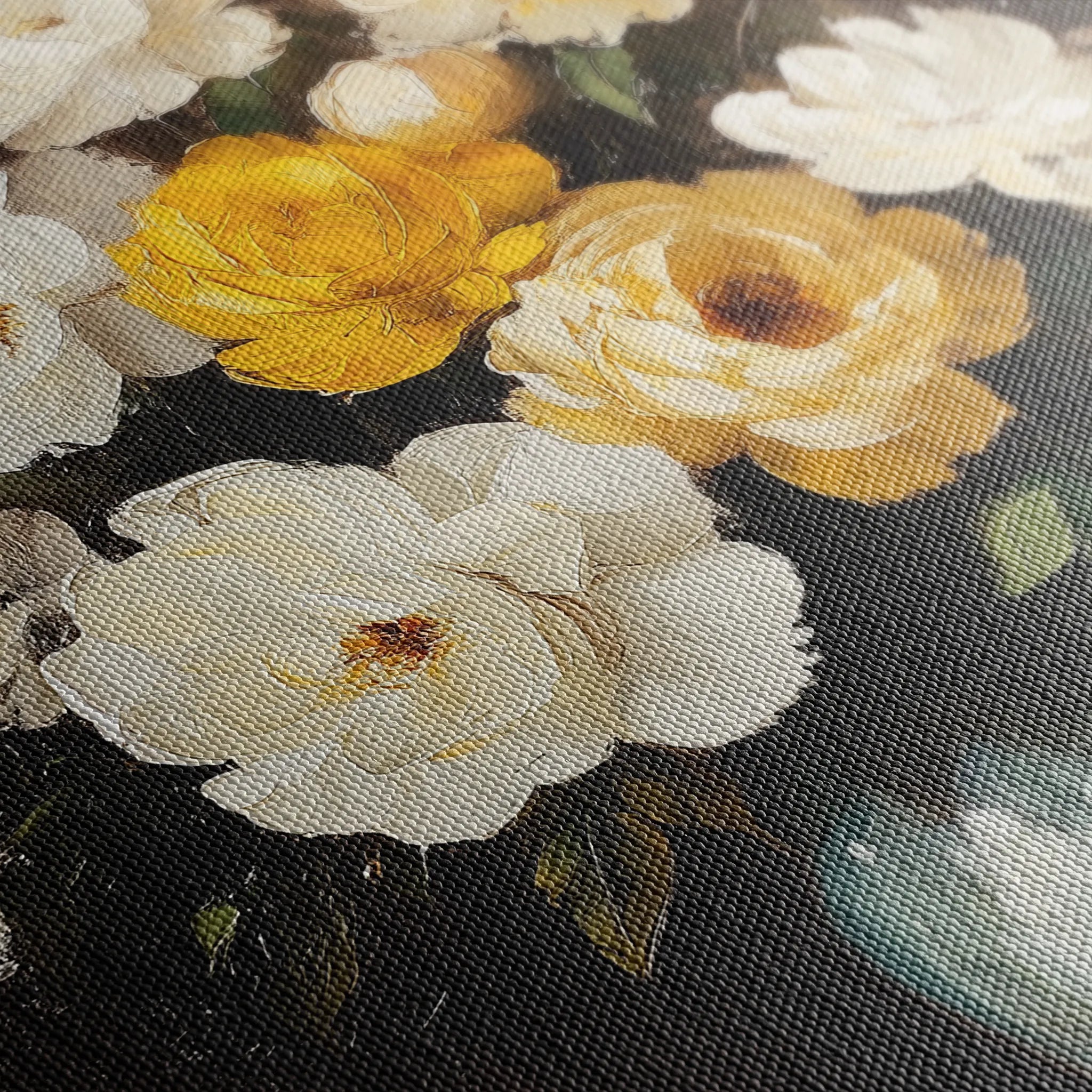 Floral 1114 Canvas Art 18" x 24" / 45 x 60 cm / Black