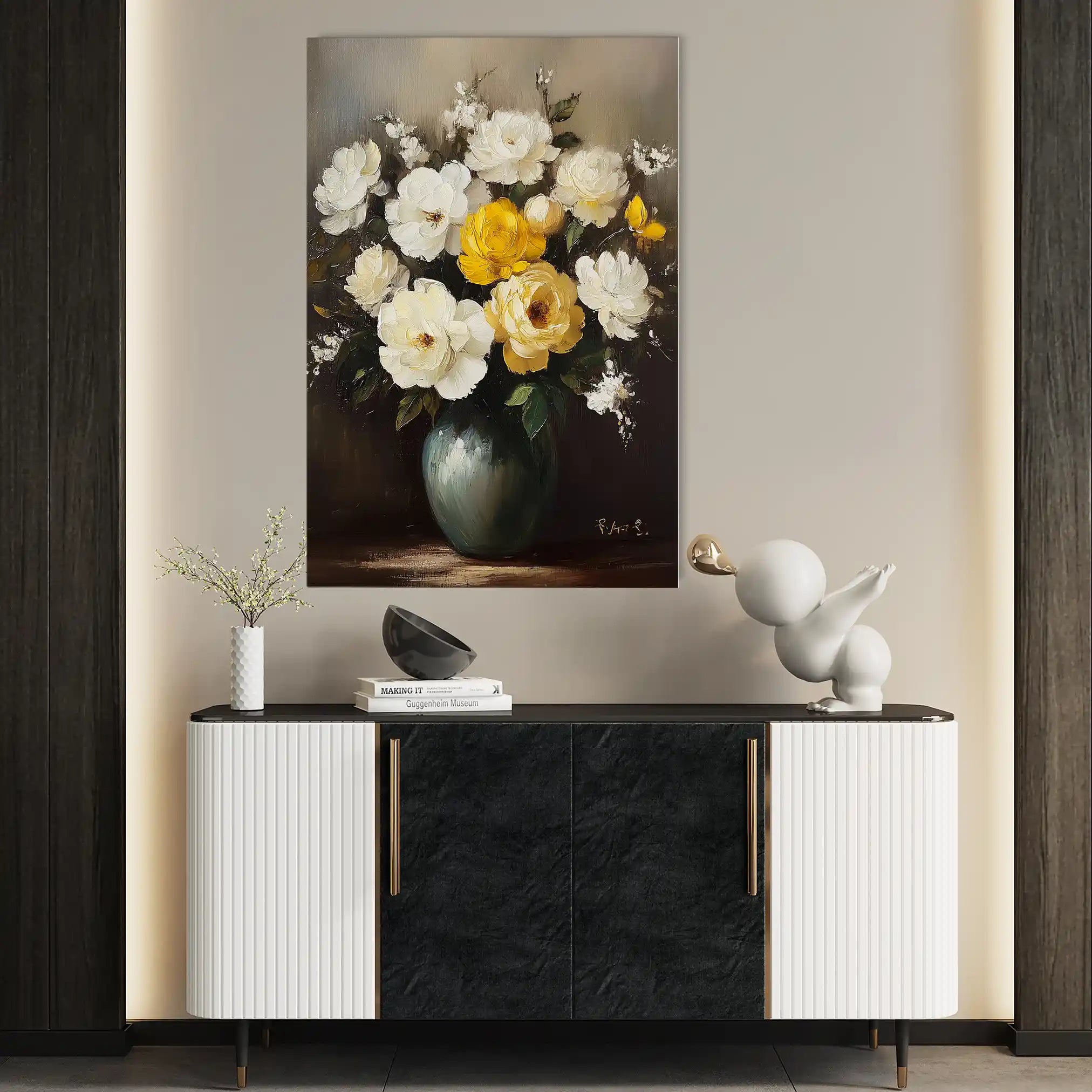 Floral 1114 Canvas Art 60 x 40 cm / Black