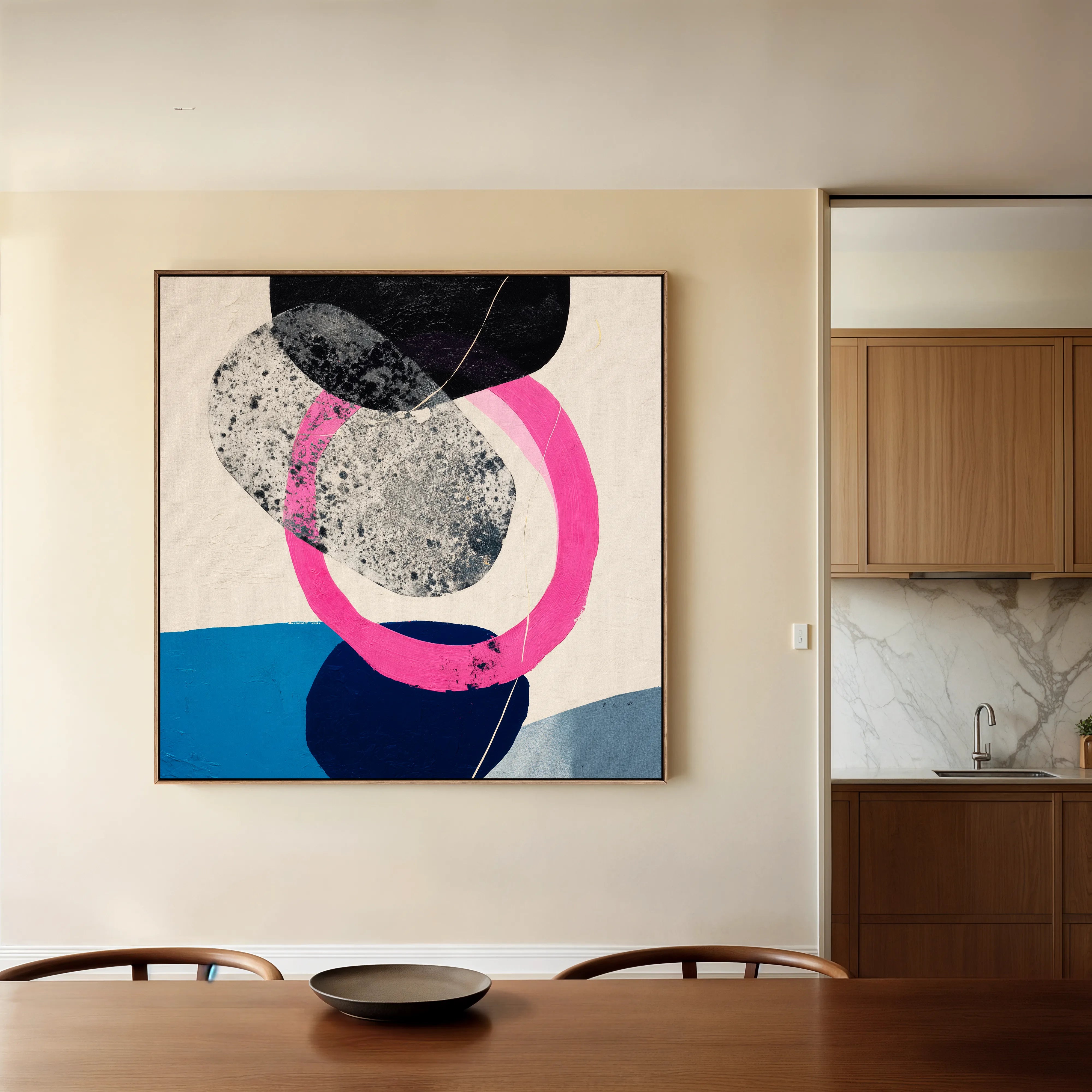Abstract 1115 Canvas Art 16" x 16" / 40 x 40 cm / Black