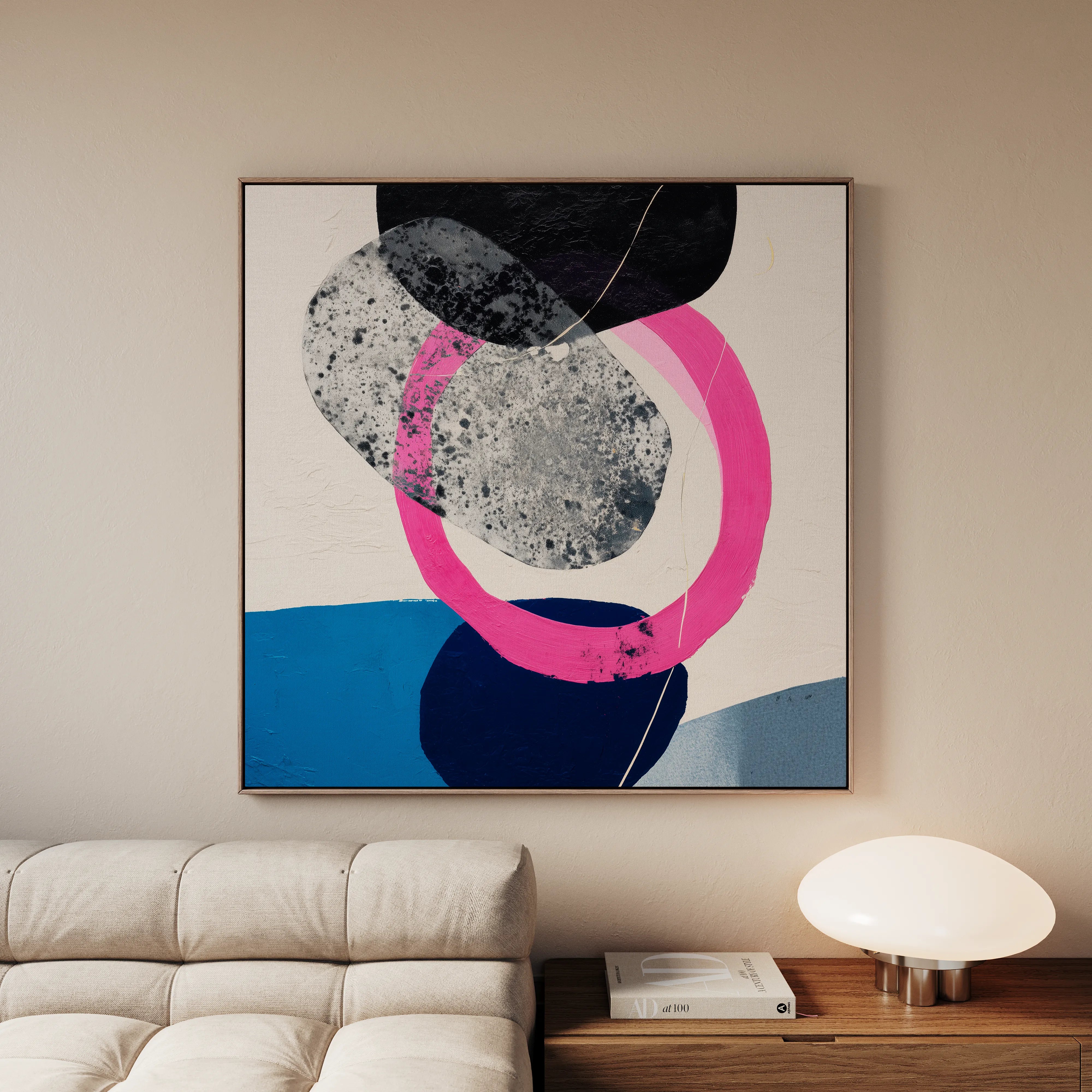 Abstract 1115 Canvas Art 16" x 16" / 40 x 40 cm / Black